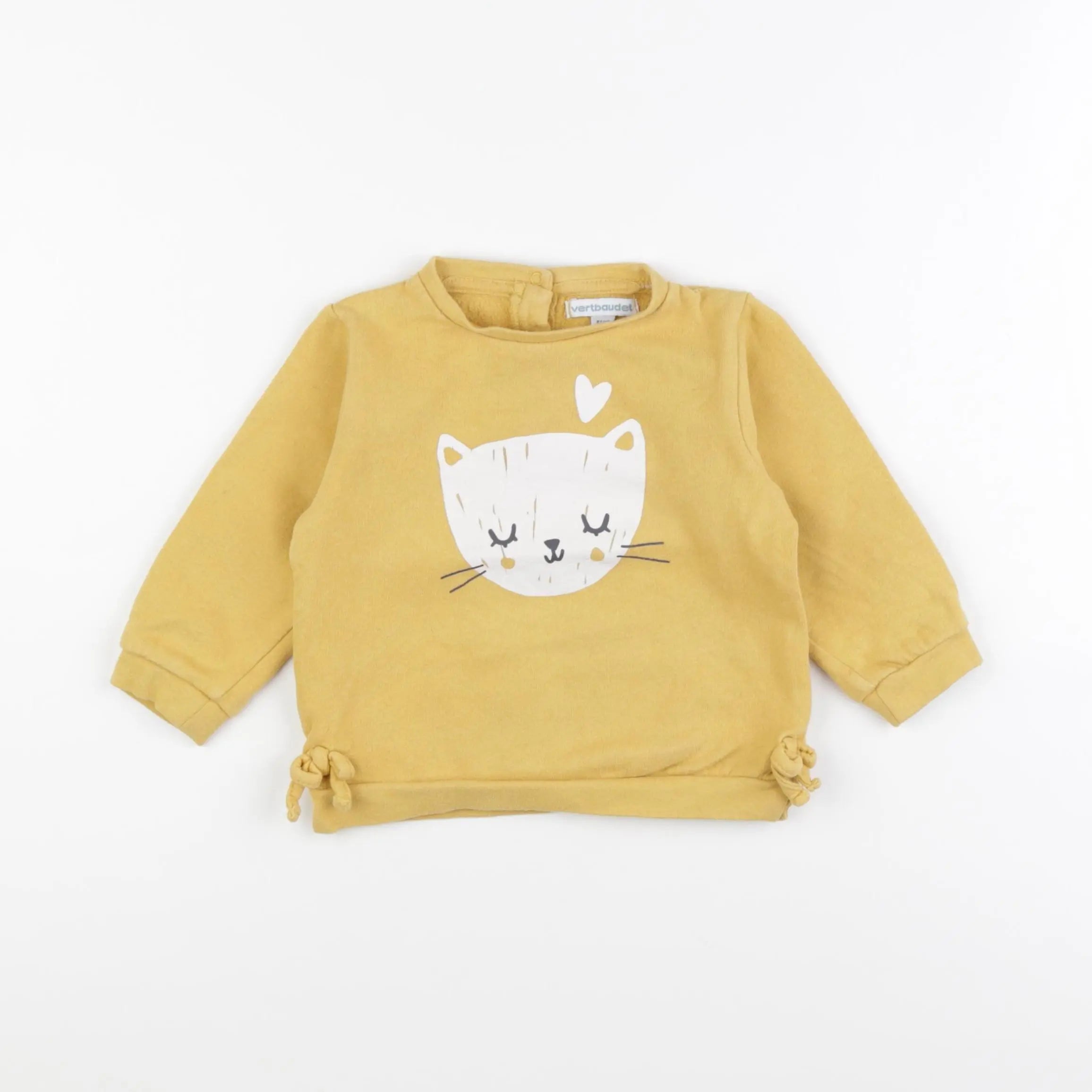 Vertbaudet - sweat jaune - 18 mois