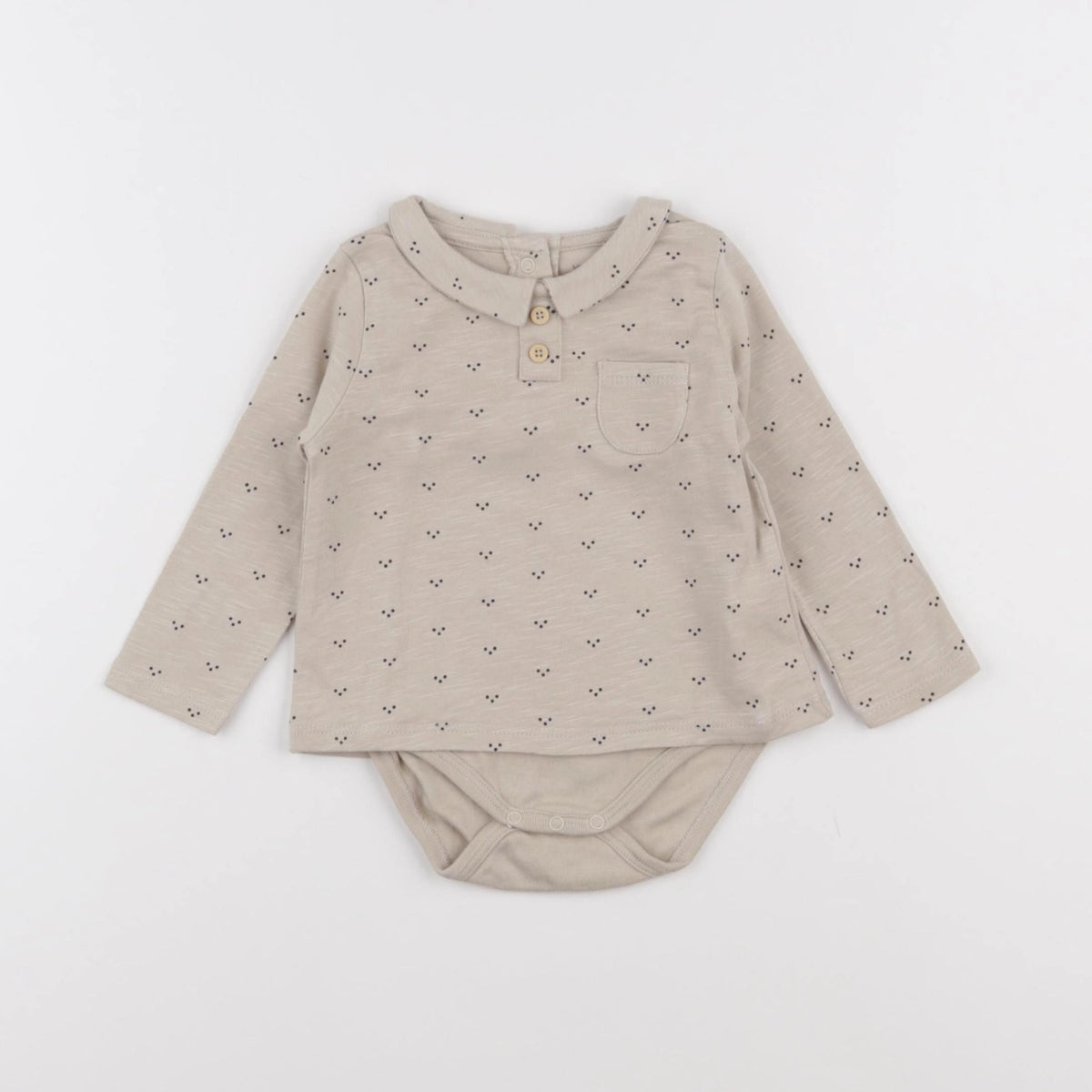 Vertbaudet - body tee-shirt marron - 6 mois