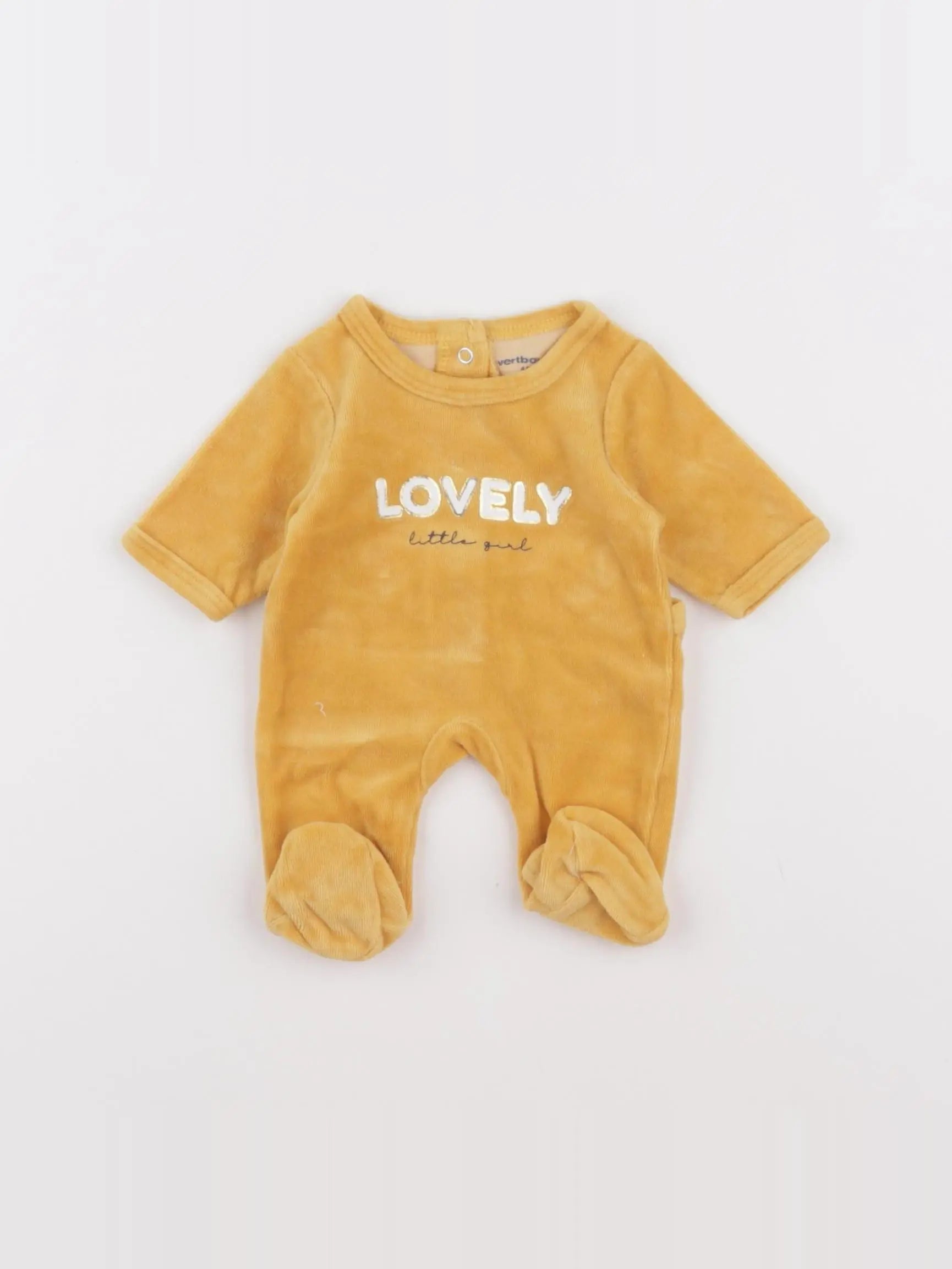 Vertbaudet - pyjama velours jaune - Prématuré