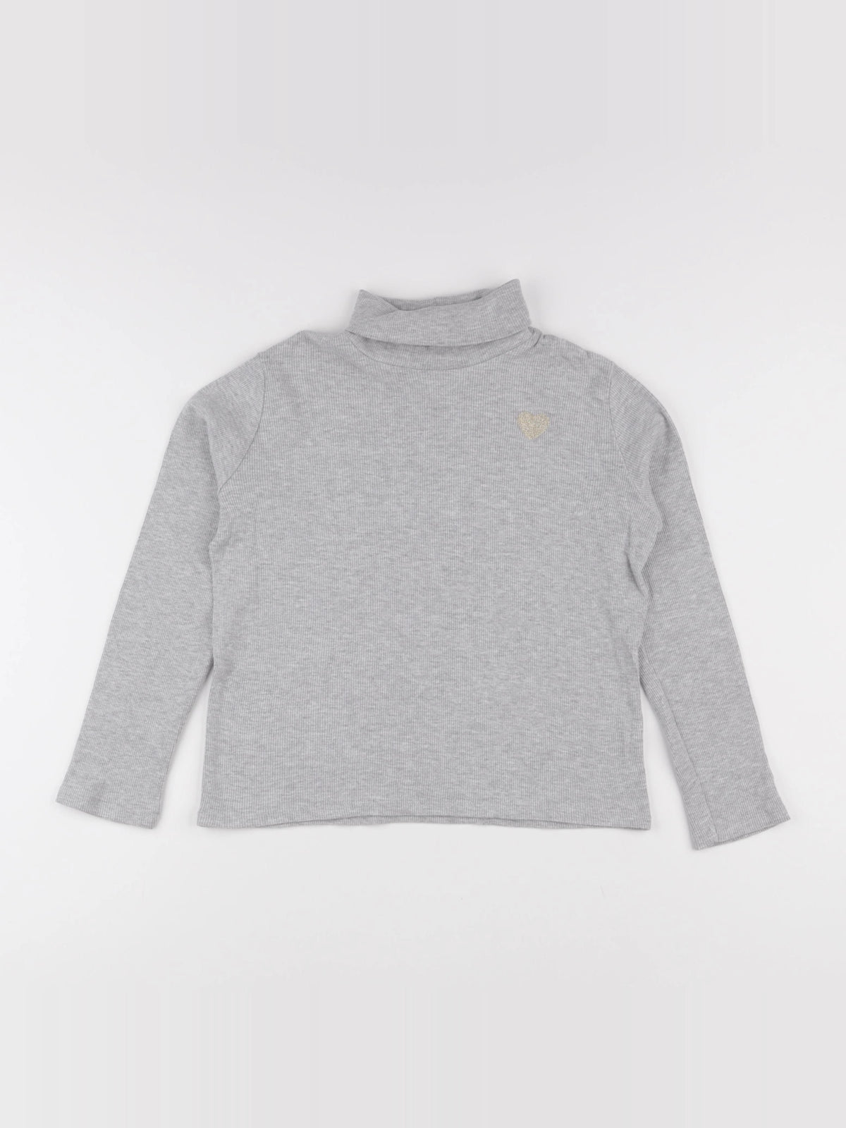 Vertbaudet - sous-pull gris, or - 12 ans