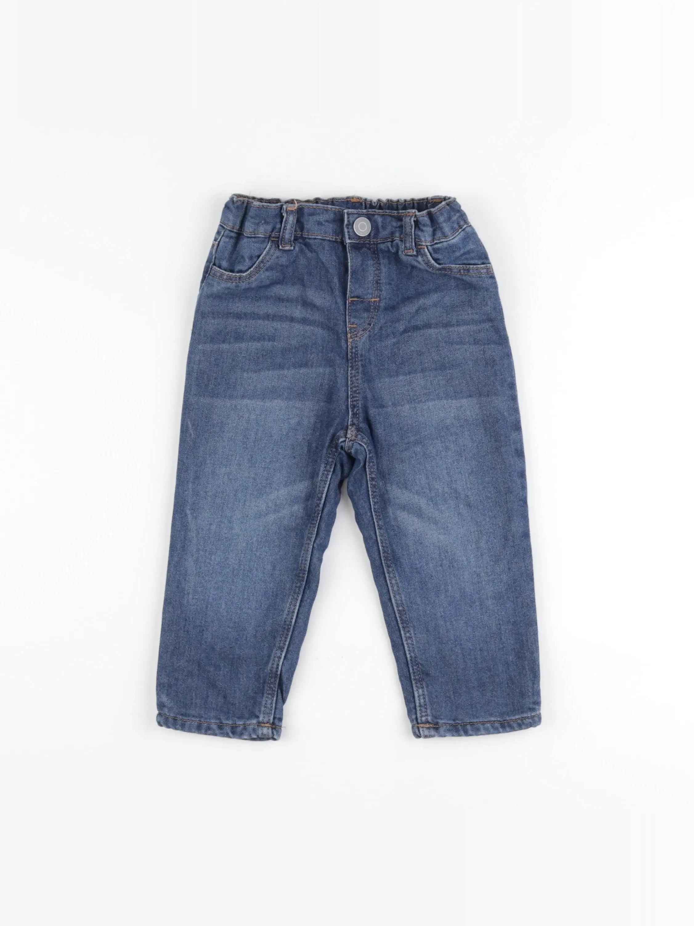 H&M - jean doublé bleu - 12/18 mois