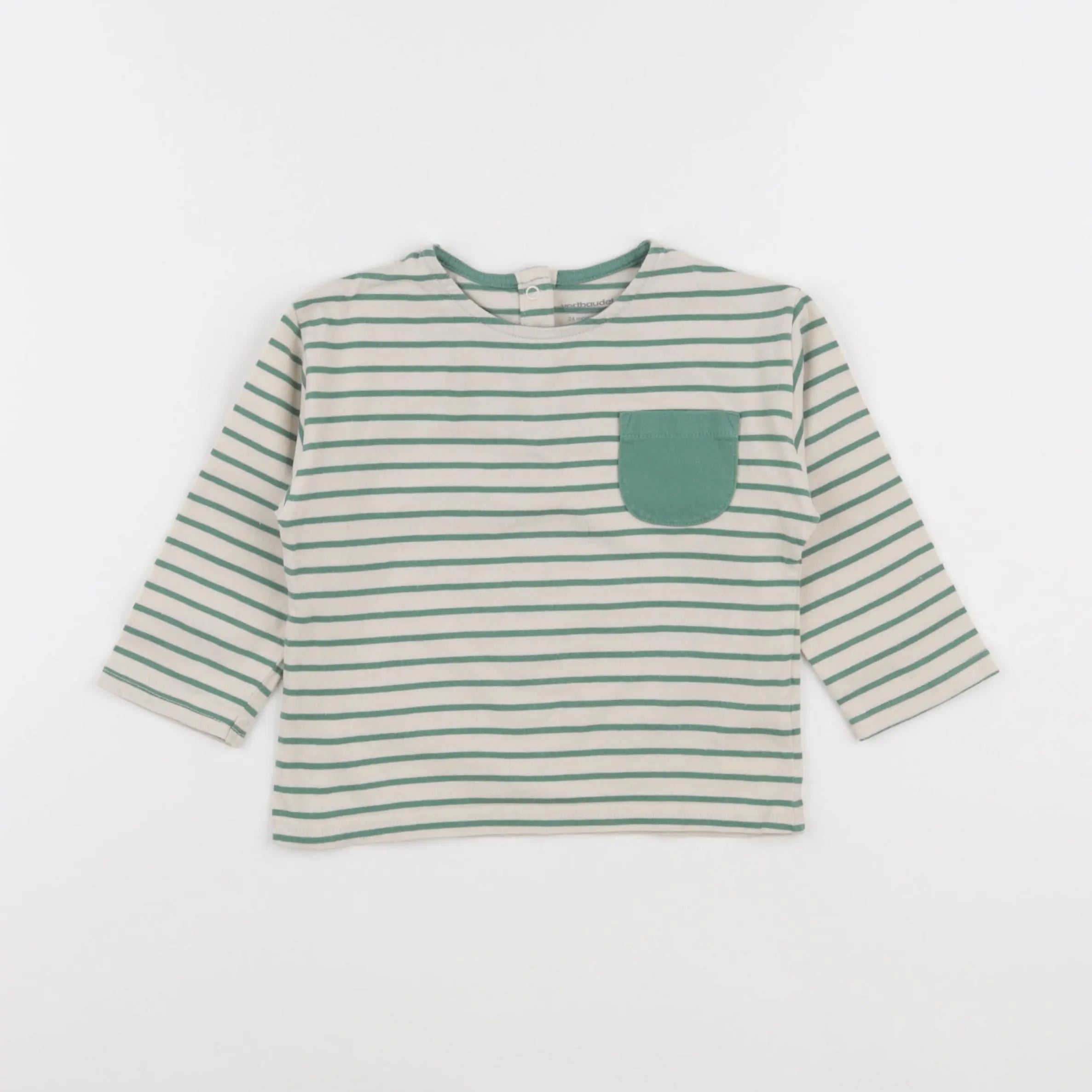 Vertbaudet - tee-shirt beige, vert - 24 mois