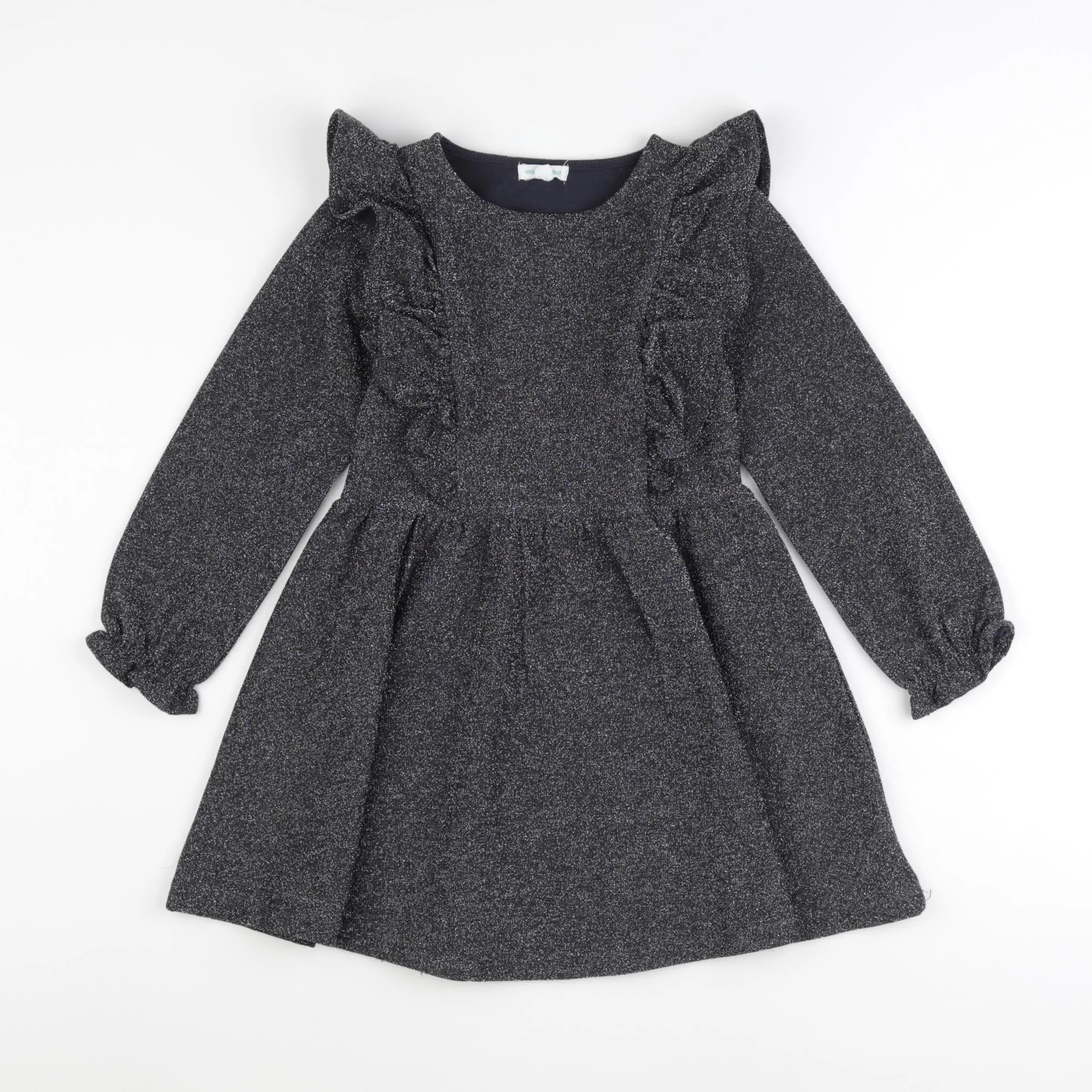 Vertbaudet - robe noir, argent - 6 ans