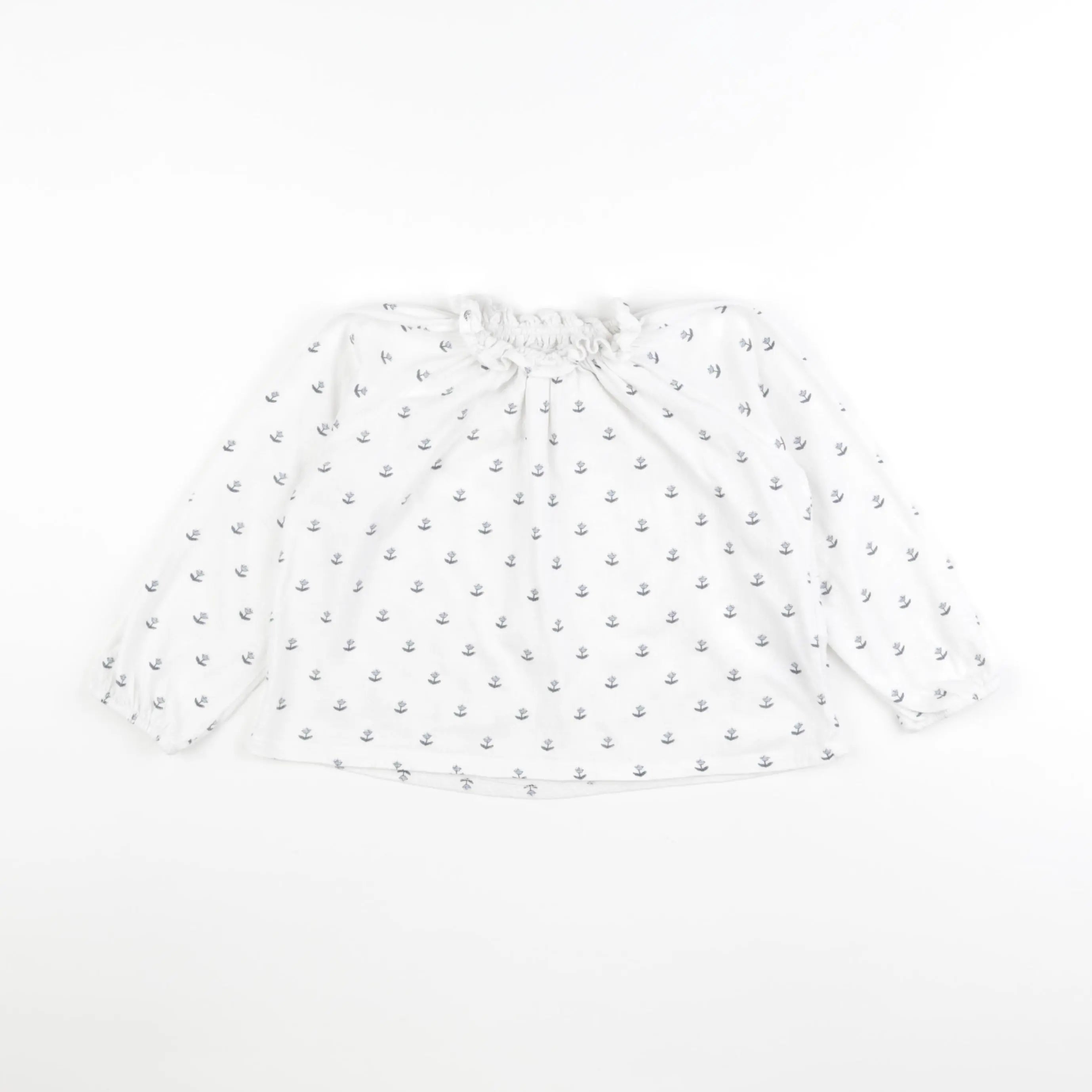 Vertbaudet - tee-shirt blanc, bleu - 4 ans