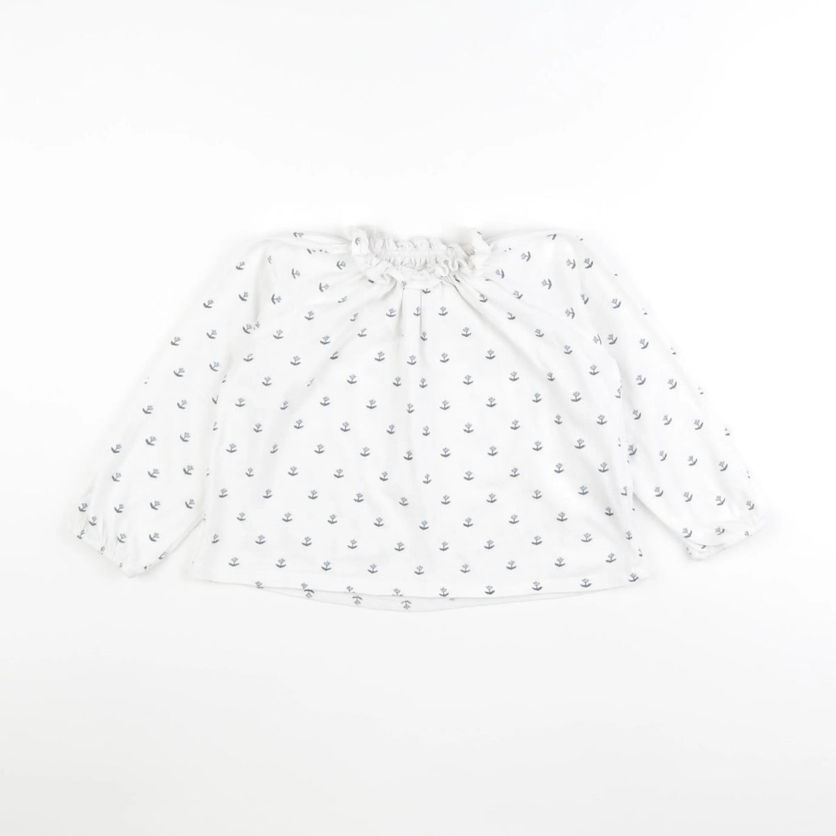 Vertbaudet - tee-shirt blanc, bleu - 4 ans