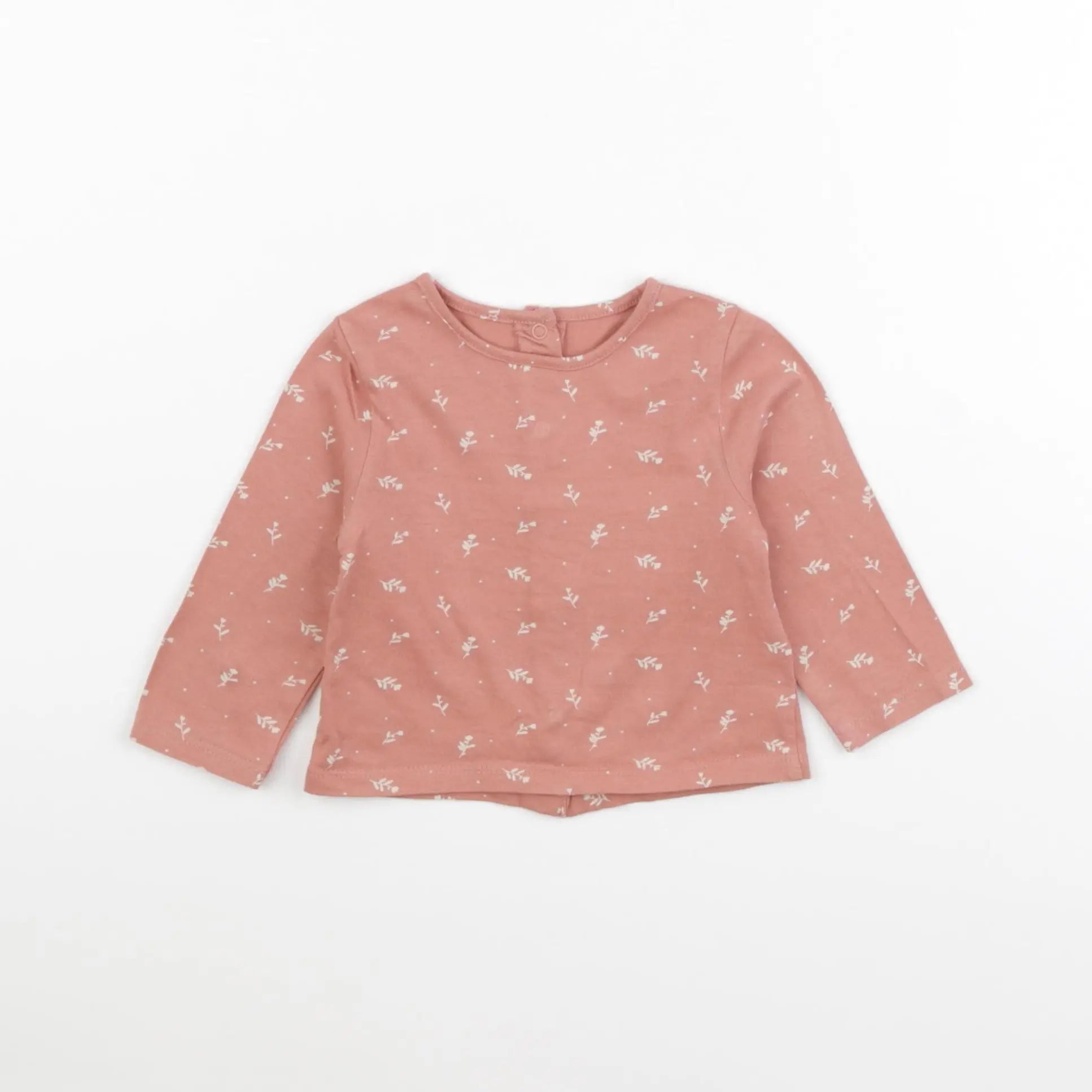 Vertbaudet - tee-shirt rose, beige - 3 mois