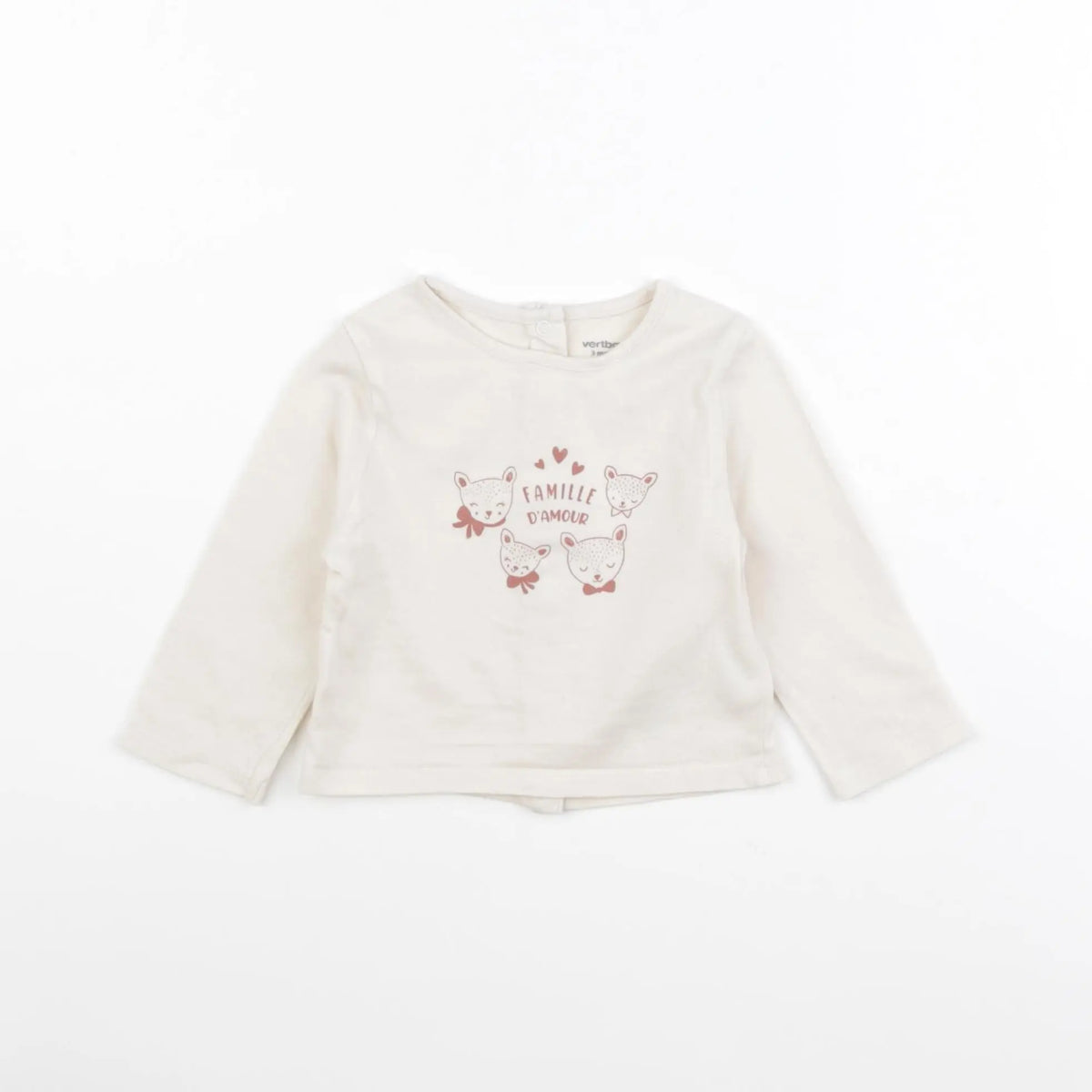 Vertbaudet - tee-shirt beige - 3 mois