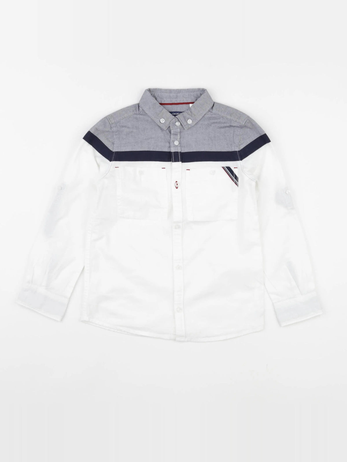 Okaidi - chemise blanc, bleu - 6 ans
