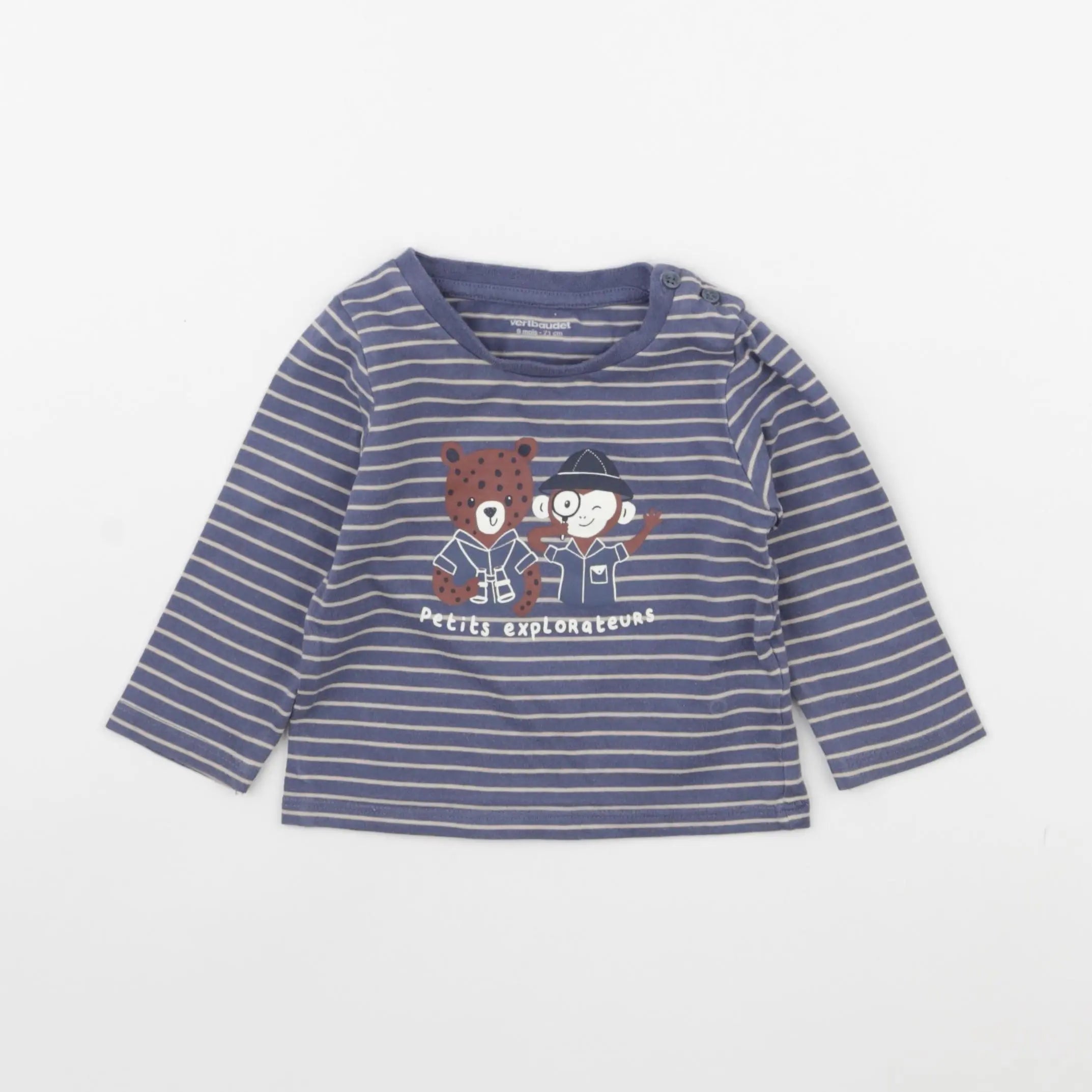 Vertbaudet - tee-shirt bleu - 9 mois