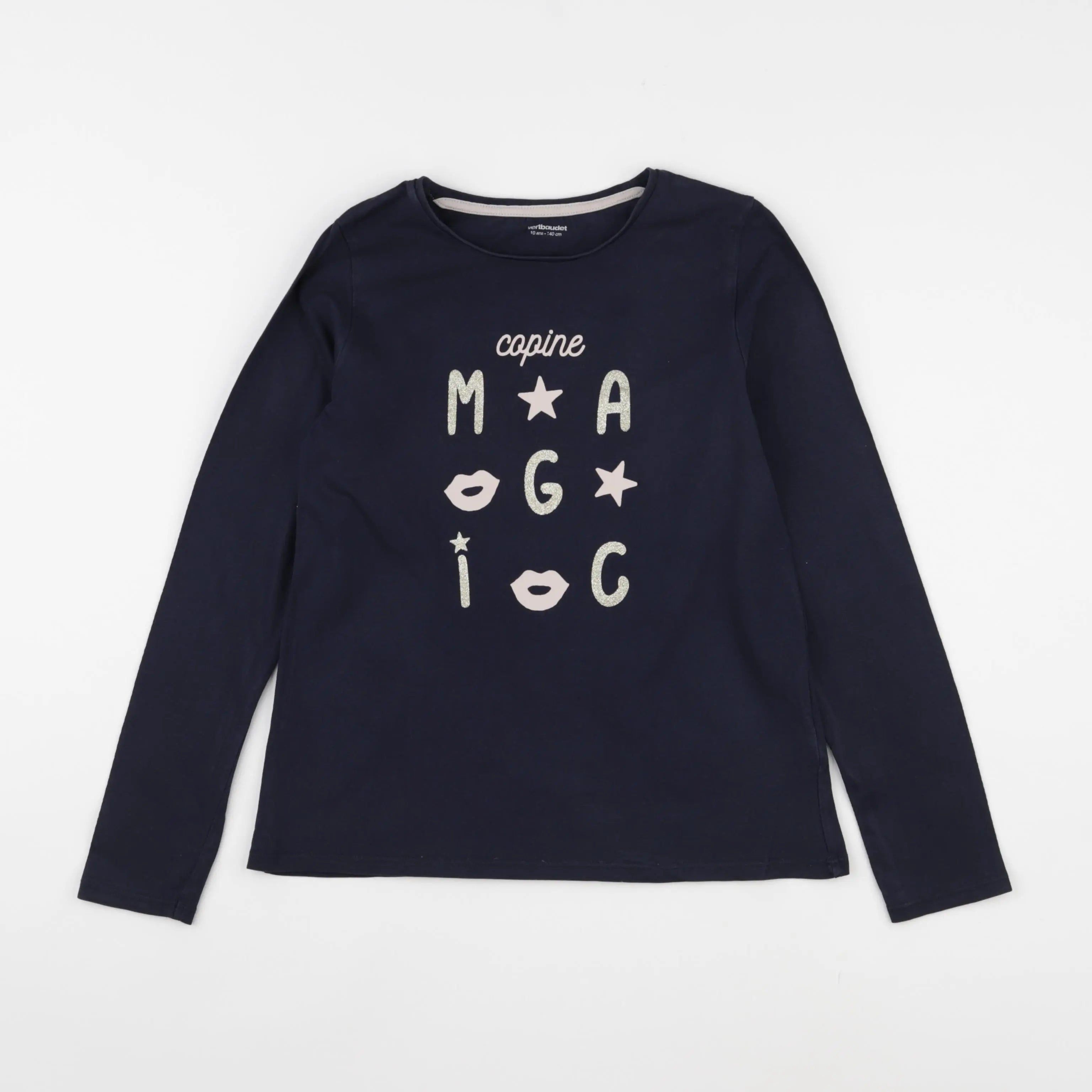 Vertbaudet - tee-shirt bleu - 10 ans