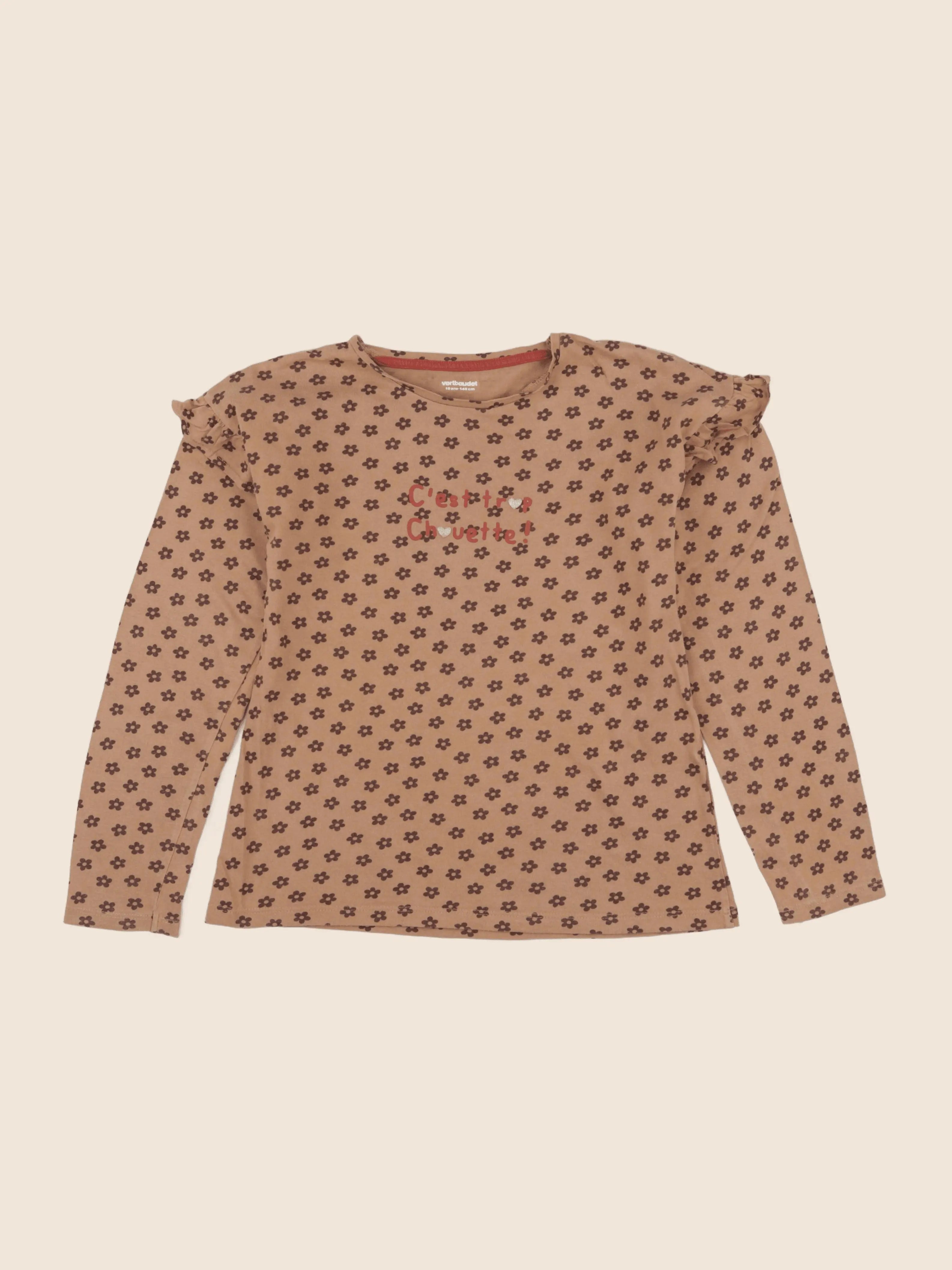 Vertbaudet - tee-shirt marron - 10 ans