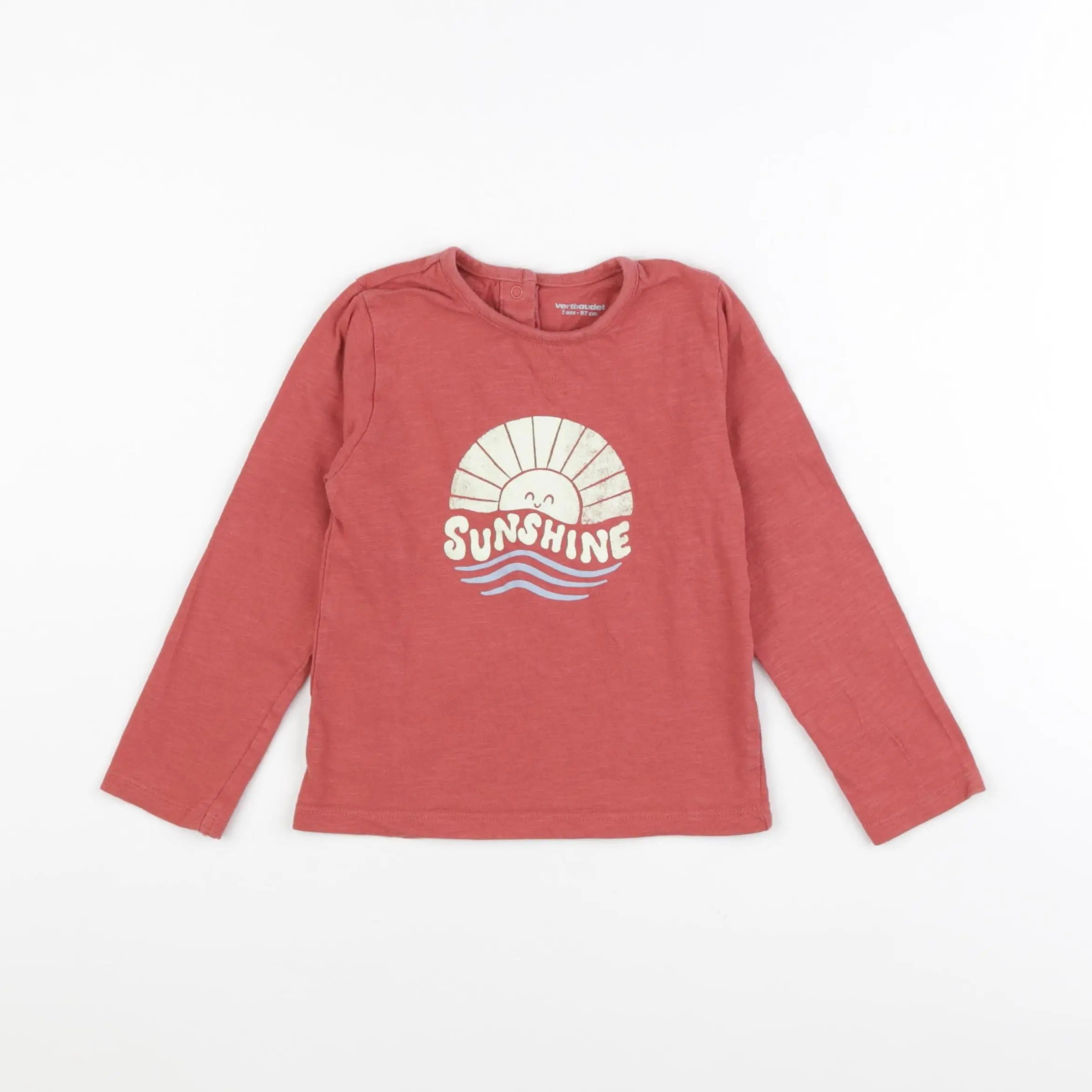 Vertbaudet - tee-shirt rouge - 3 ans
