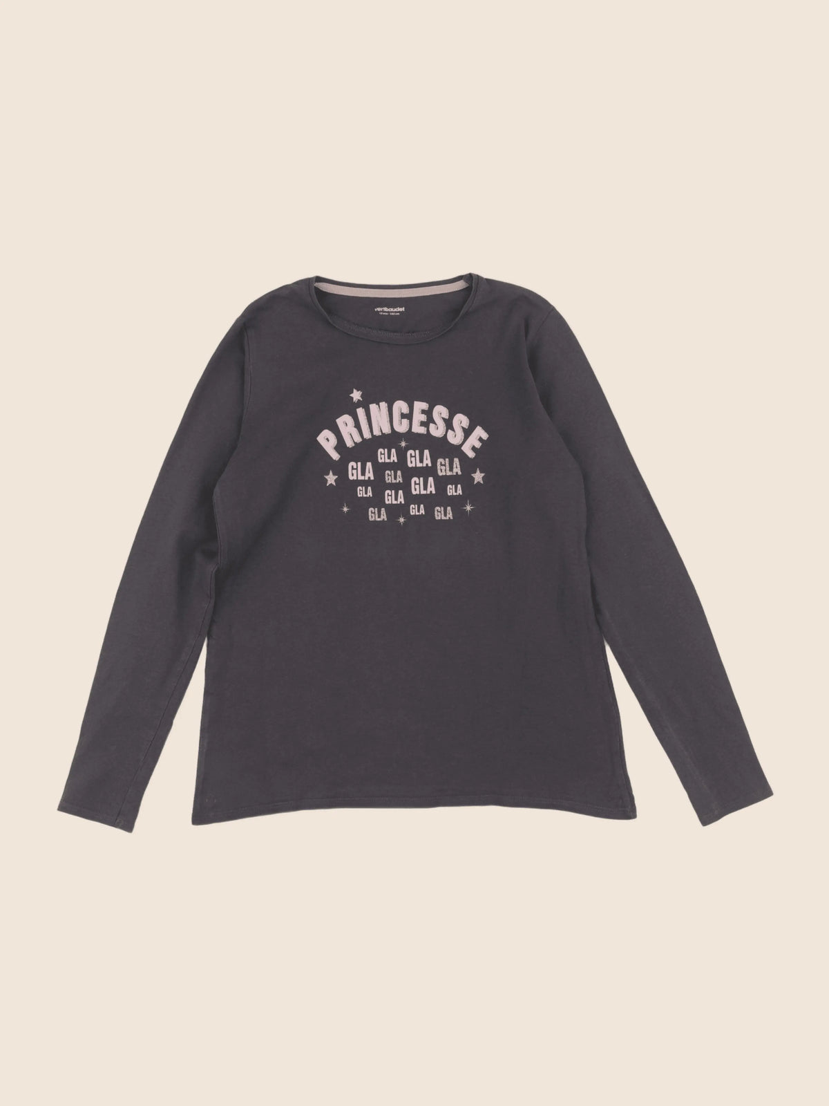 Vertbaudet - tee-shirt taupe - 12 ans