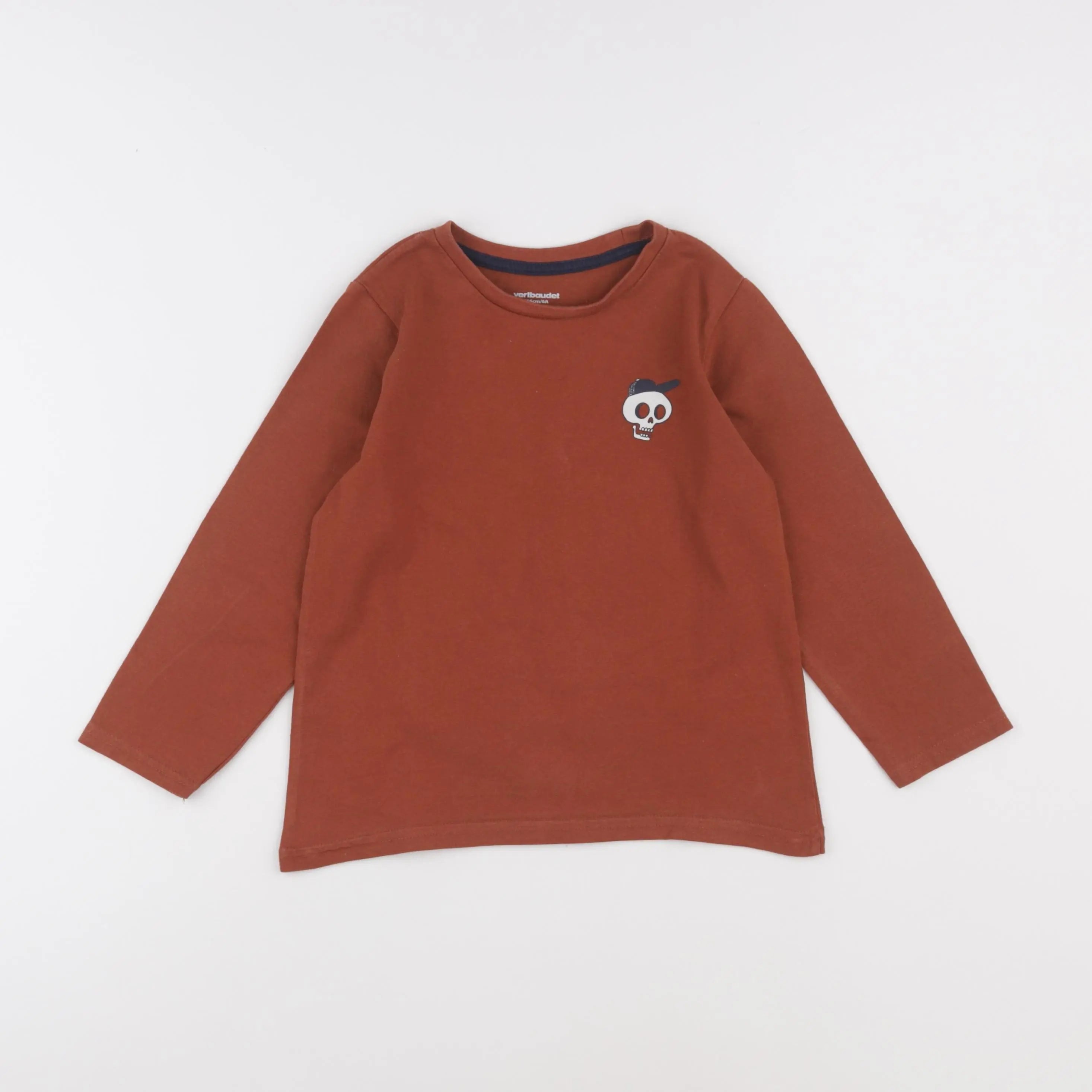 Vertbaudet - tee-shirt marron - 6 ans