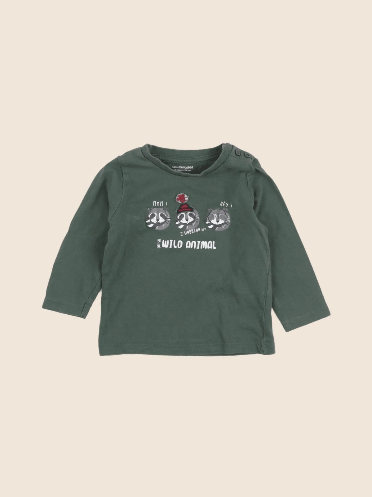 Vertbaudet - tee-shirt vert - 12 mois