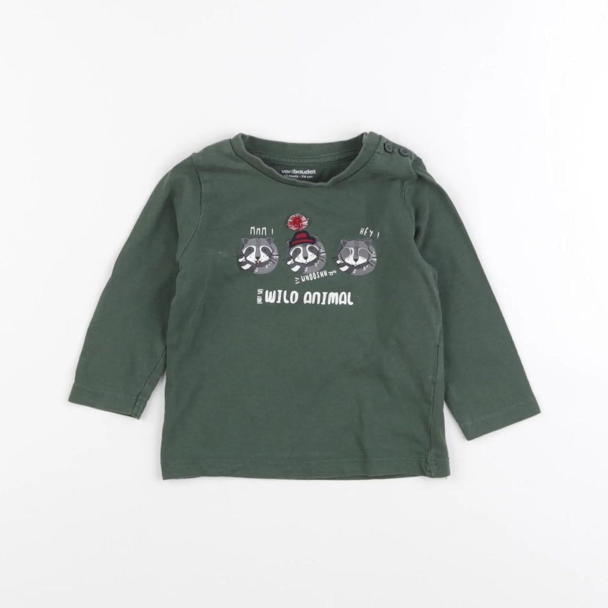 Vertbaudet - tee-shirt vert - 12 mois