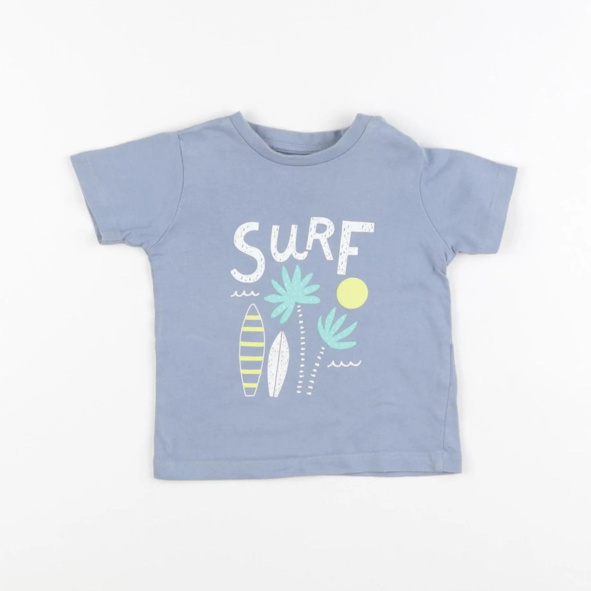 Vertbaudet - tee-shirt bleu - 12 mois