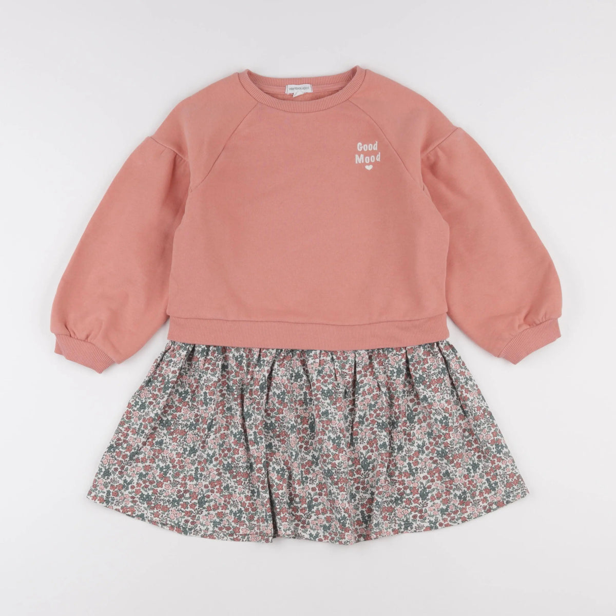 Vertbaudet - robe rose, vert - 6 ans