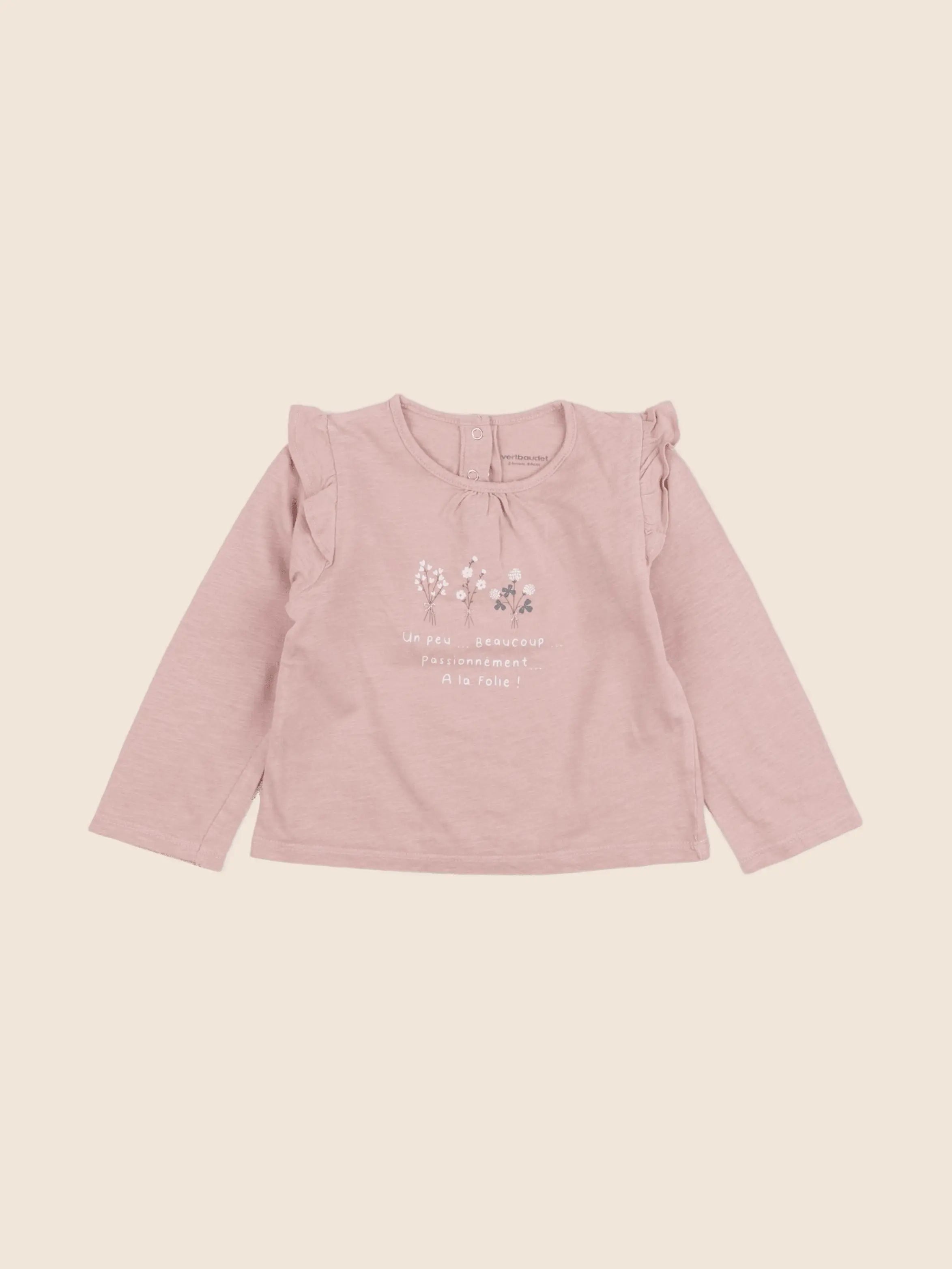 Vertbaudet - tee-shirt rose - 24 mois