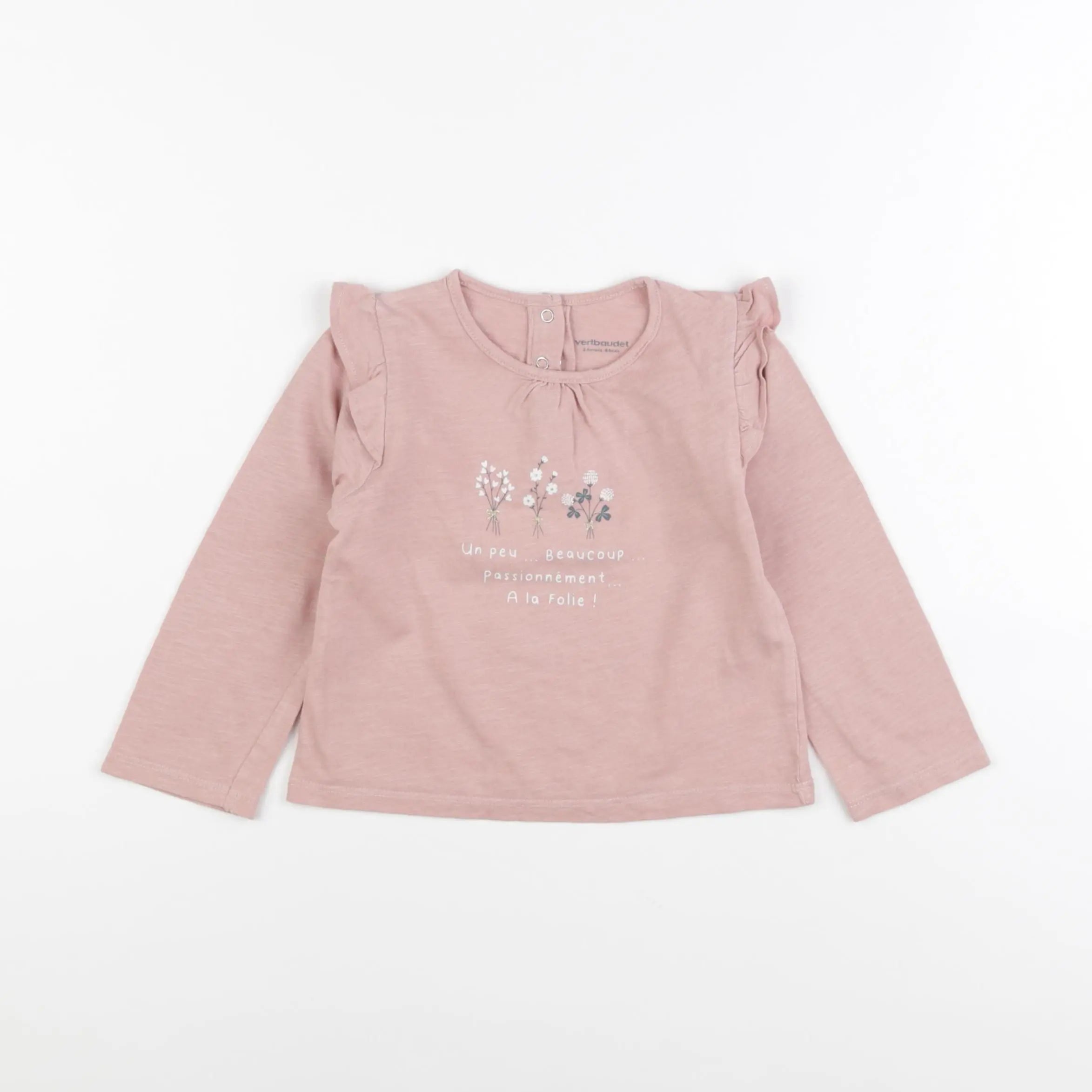 Vertbaudet - tee-shirt rose - 24 mois
