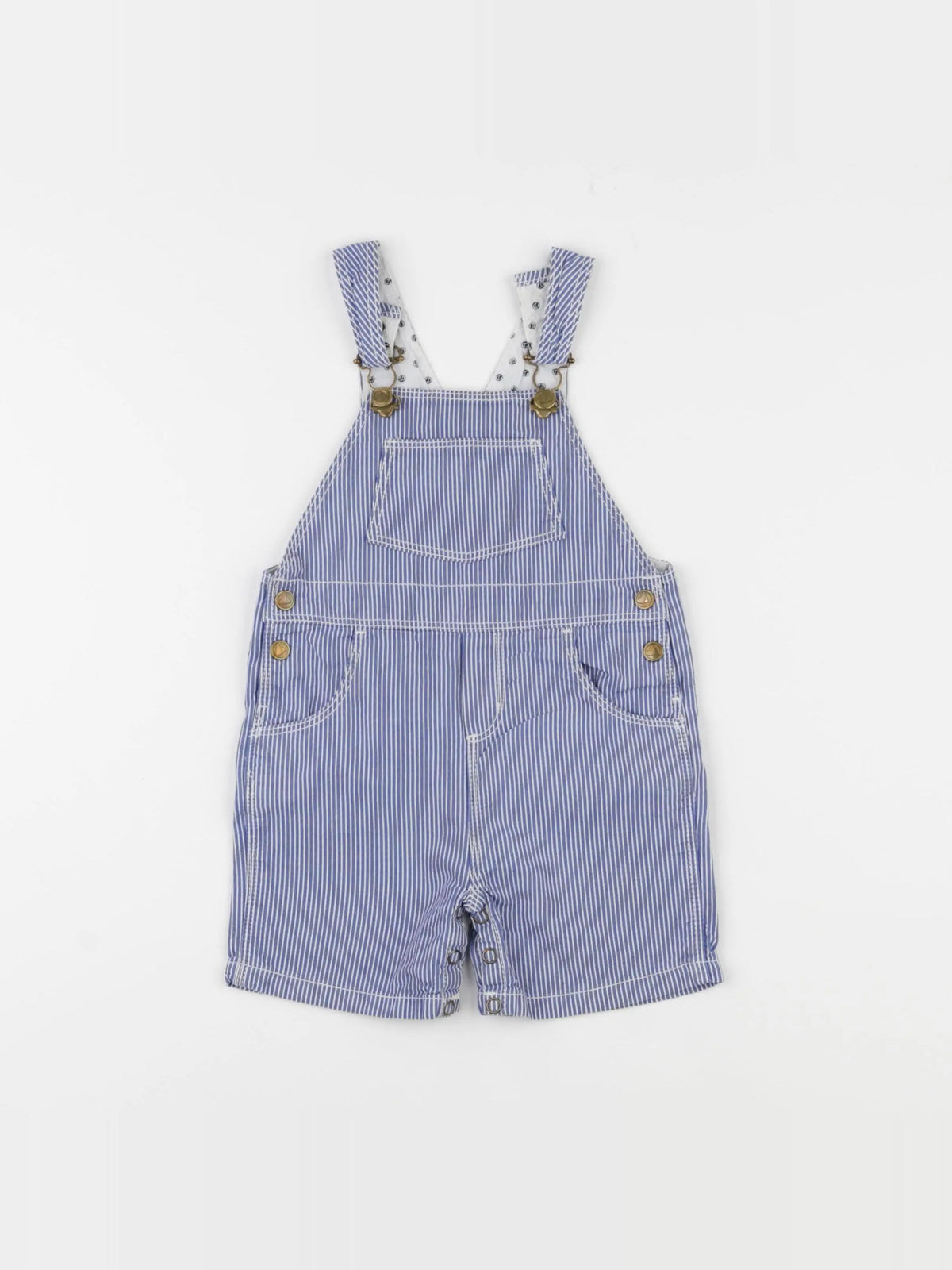 Petit Bateau - salopette bleu, blanc - 12 mois