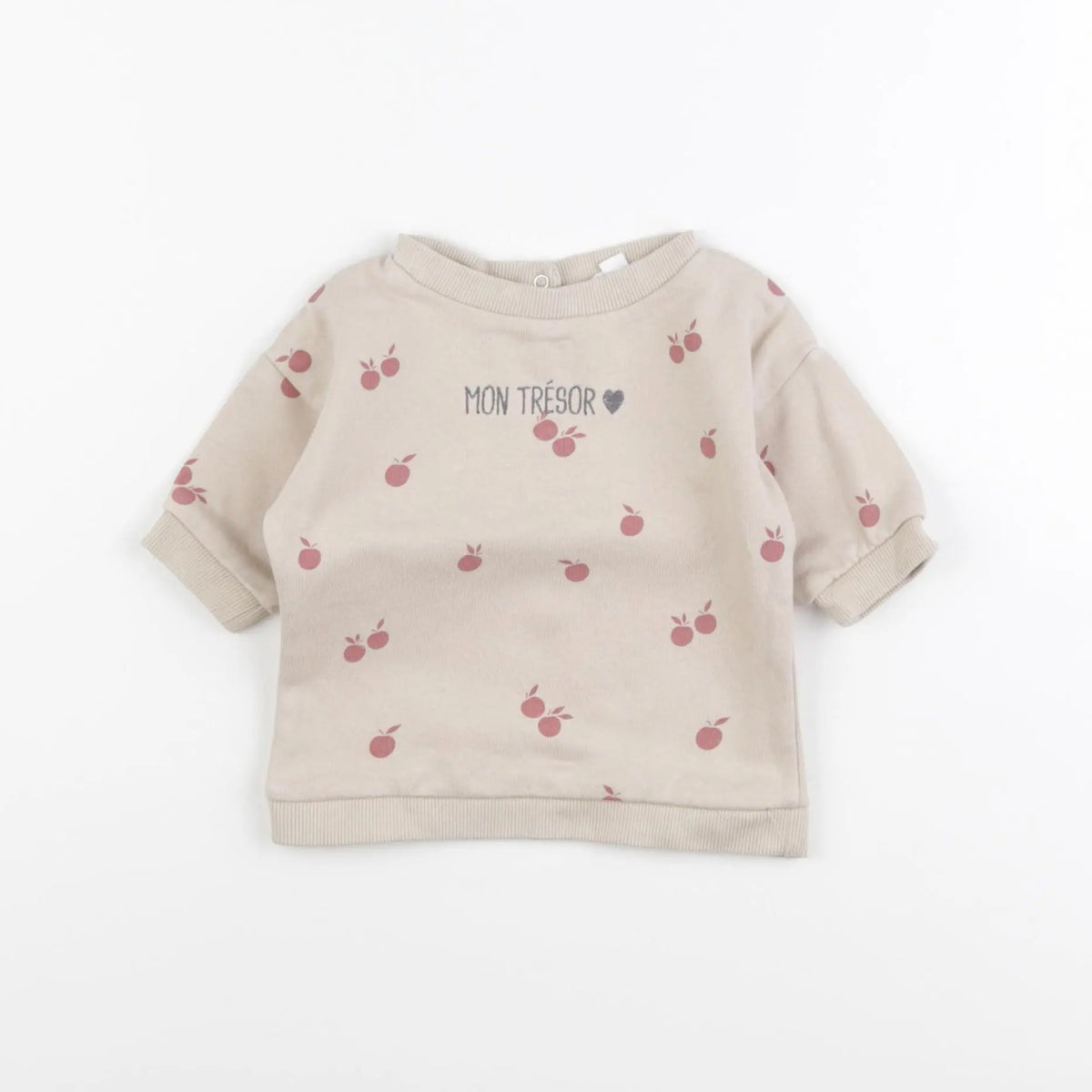 Vertbaudet - sweat beige - 3 mois