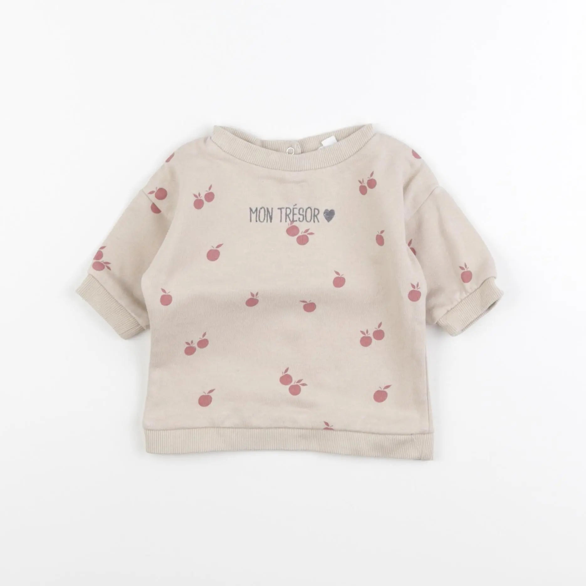 Vertbaudet - sweat beige - 3 mois