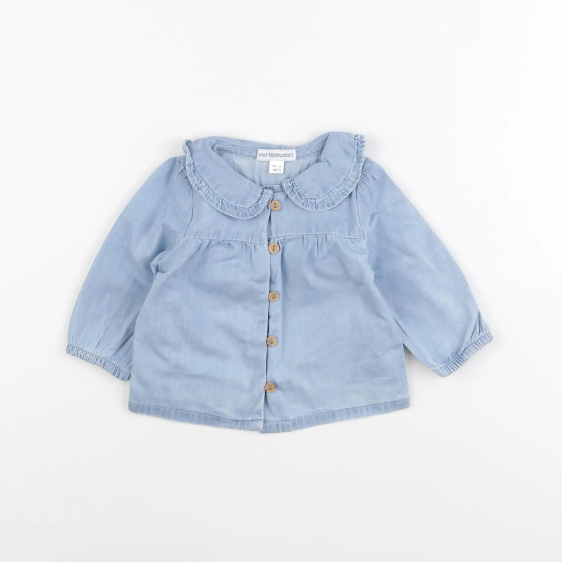 Vertbaudet - blouse bleu - 3 mois