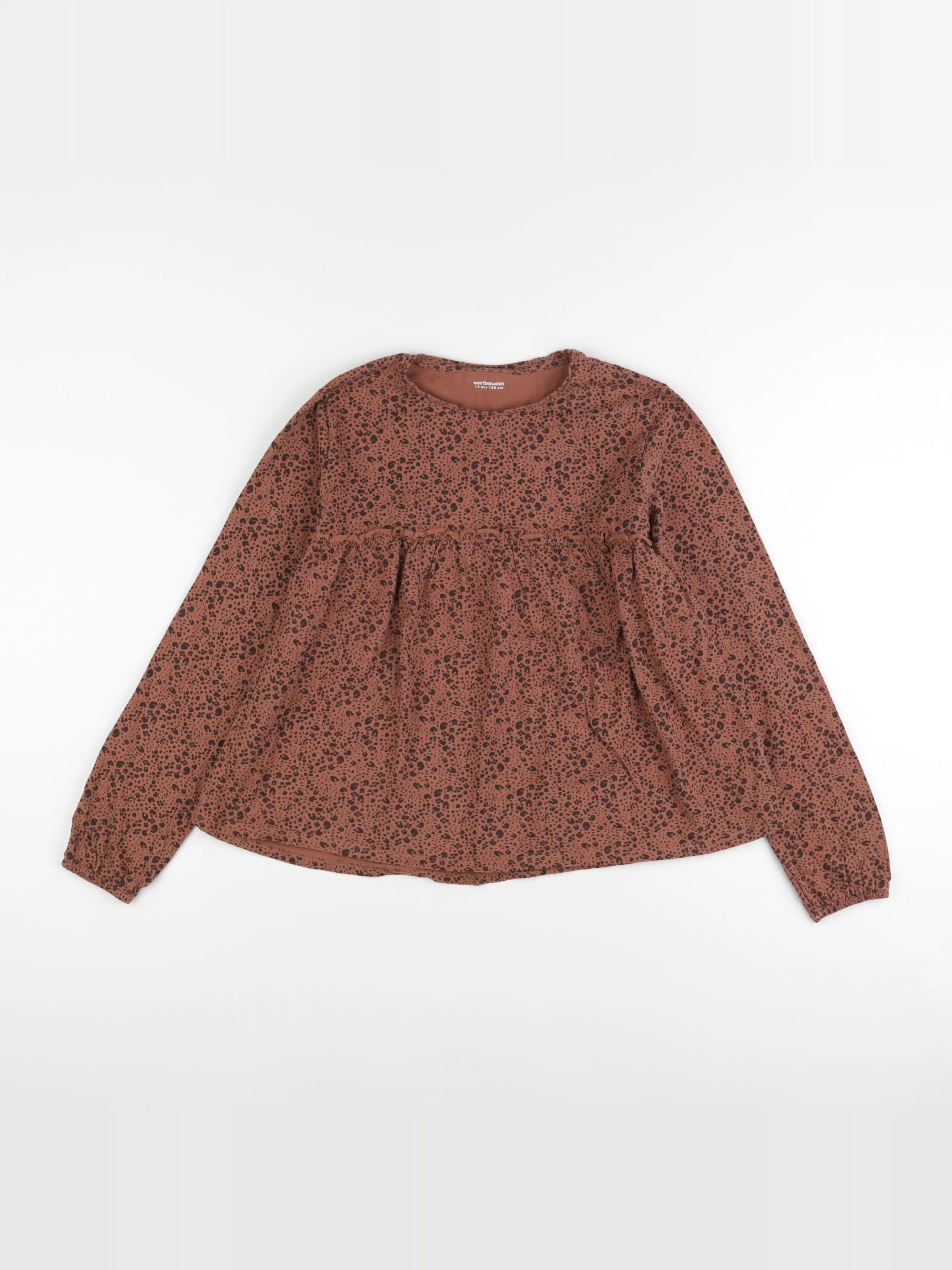 Vertbaudet - tee-shirt marron - 14 ans