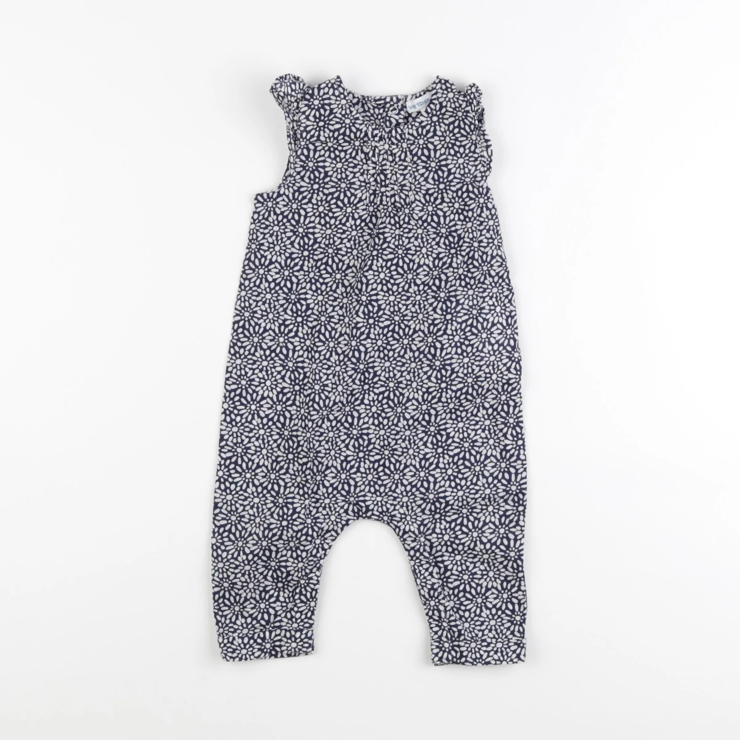 Vertbaudet - combinaison bleu, blanc - 6 mois