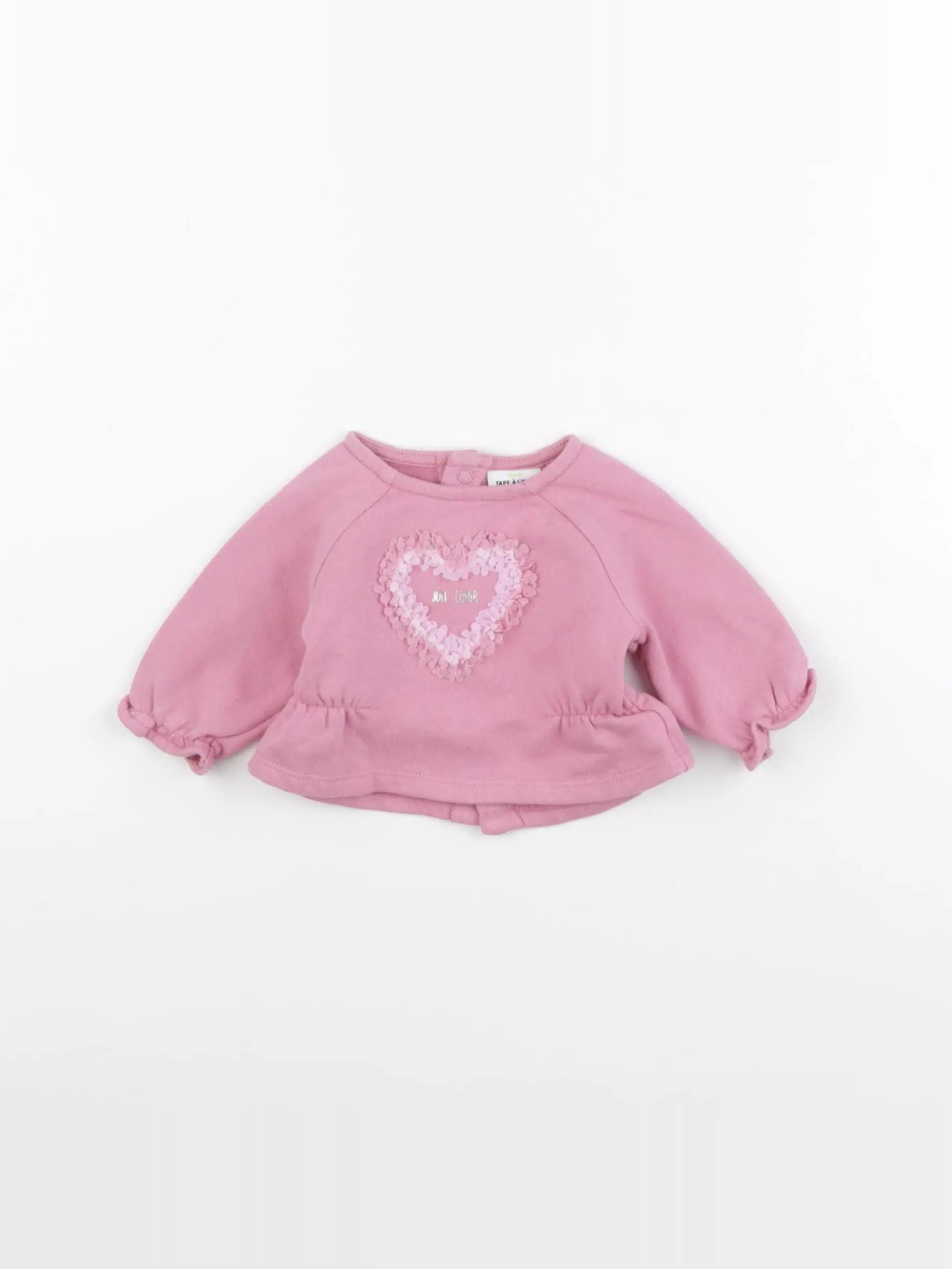 Tape à l'oeil - sweat rose - 1 mois