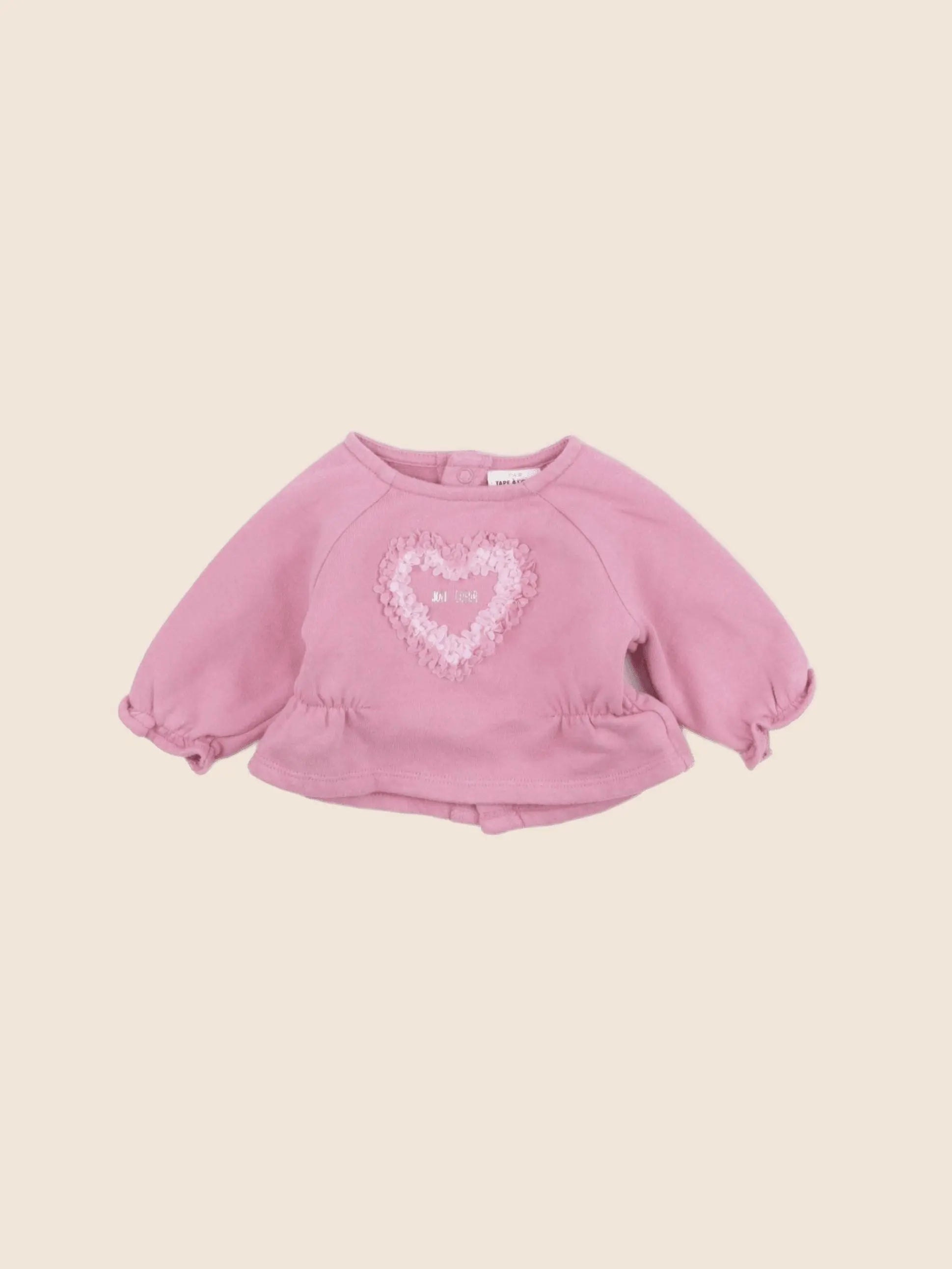 Tape à l'oeil - sweat rose - 1 mois