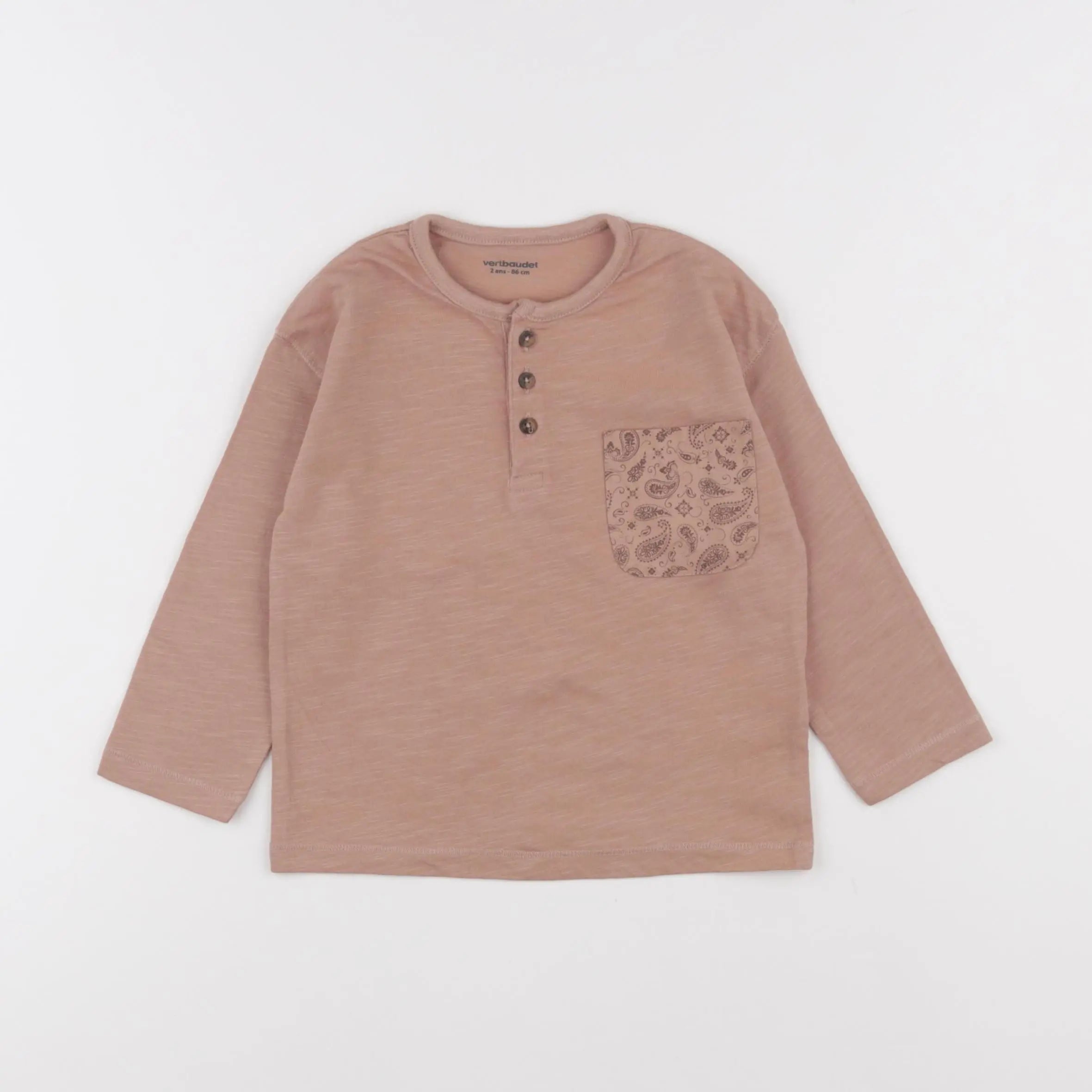 Vertbaudet - tee-shirt marron - 2 ans