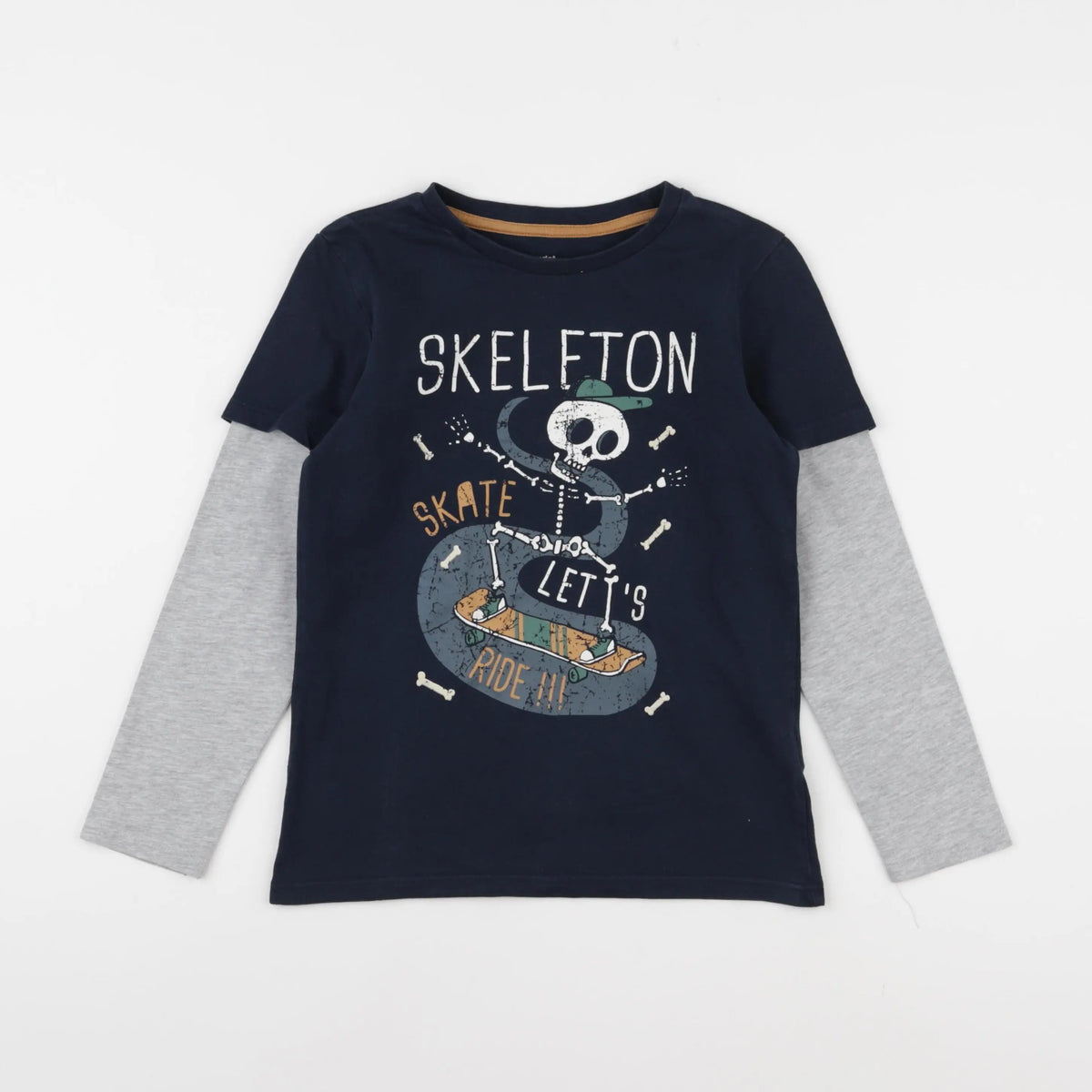 Vertbaudet - tee-shirt bleu - 8 ans