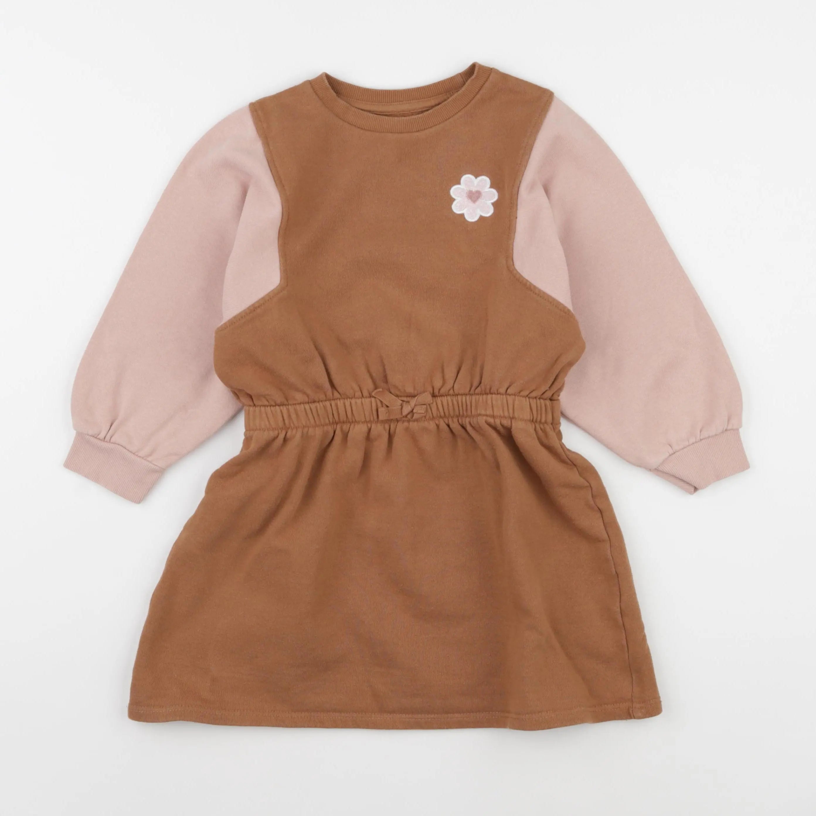 Vertbaudet - robe marron, rose - 6 ans