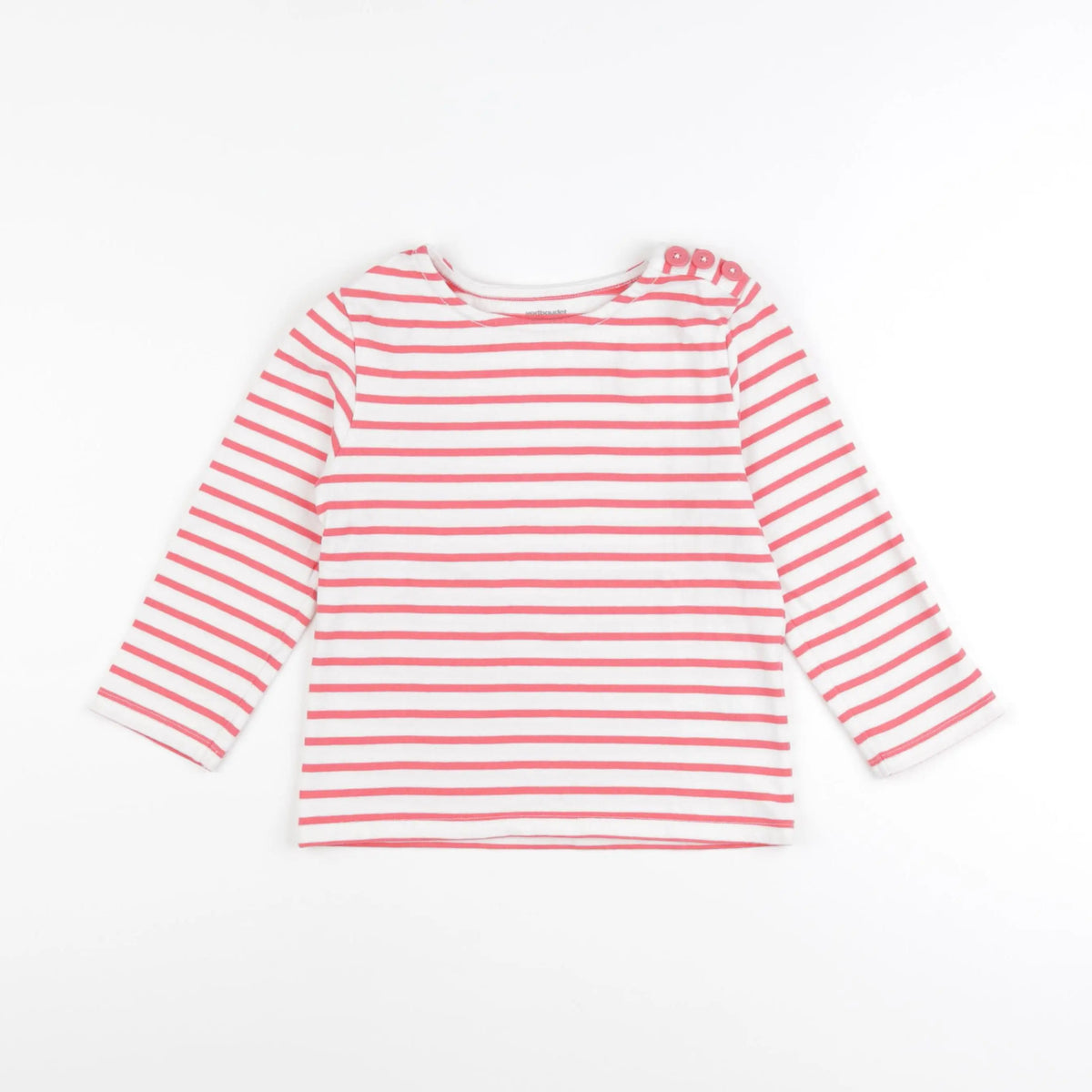 Vertbaudet - tee-shirt blanc, rose - 6 ans
