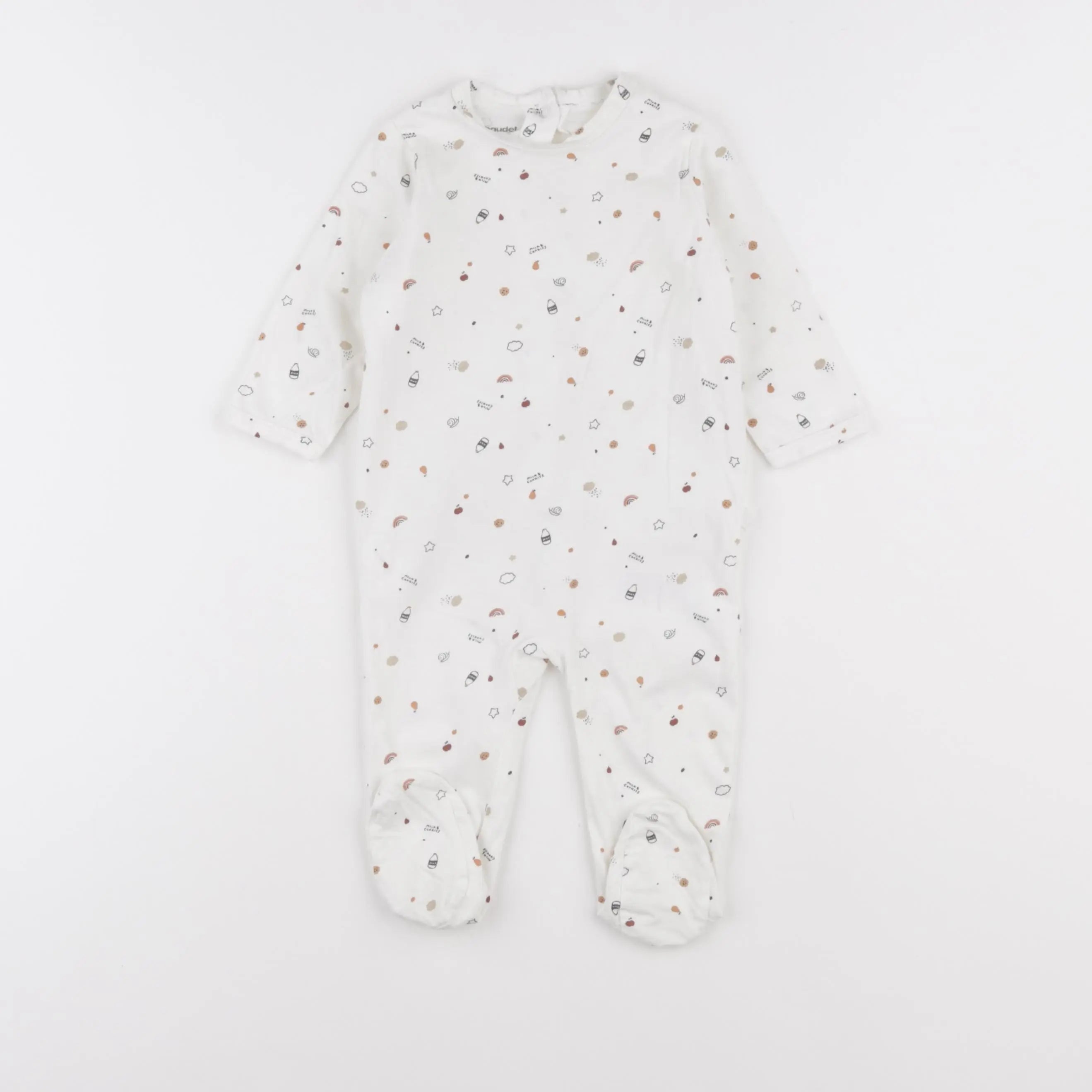 Vertbaudet - pyjama coton blanc - 6 mois