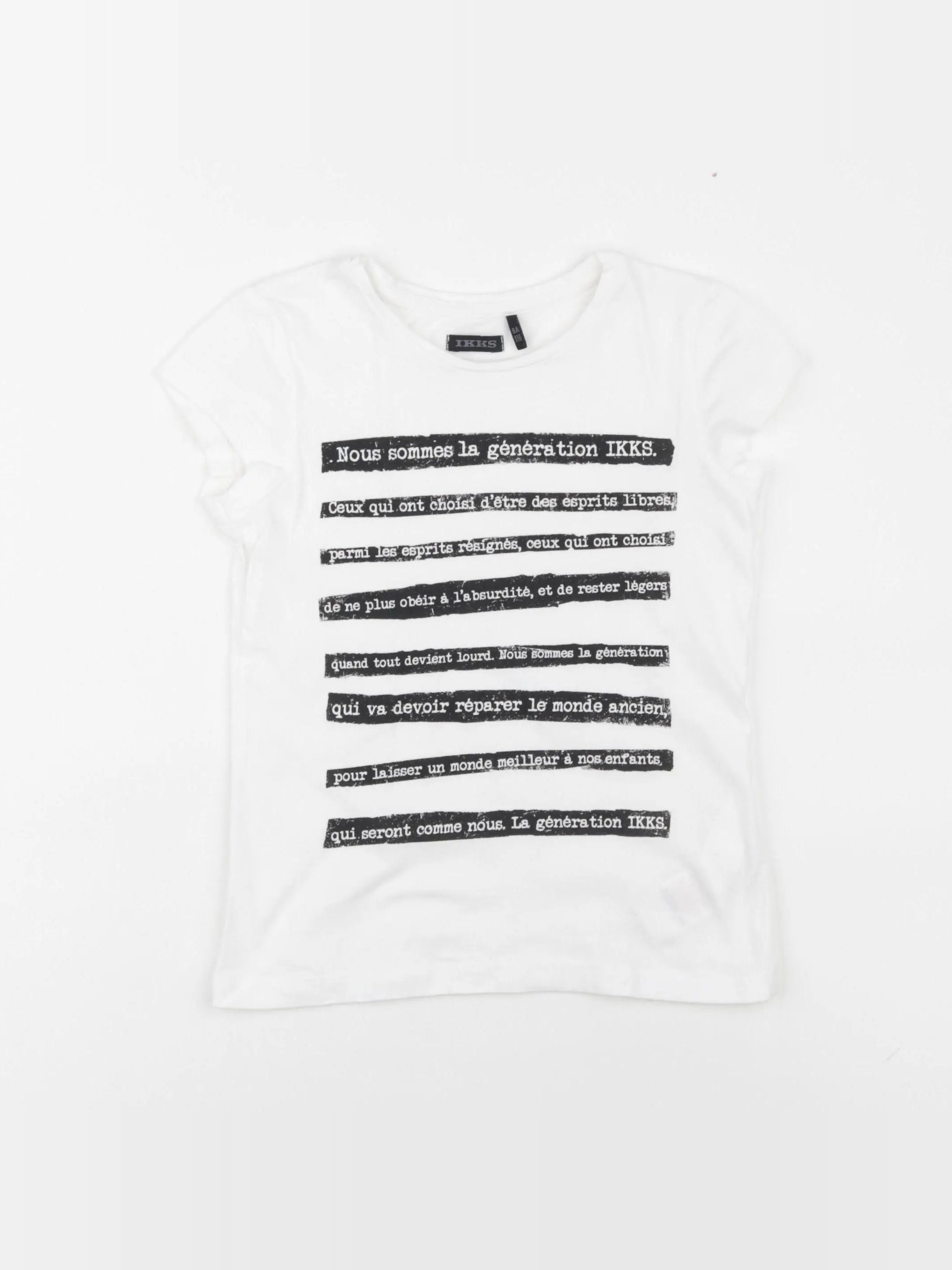 IKKS - tee-shirt blanc, noir - 6 ans