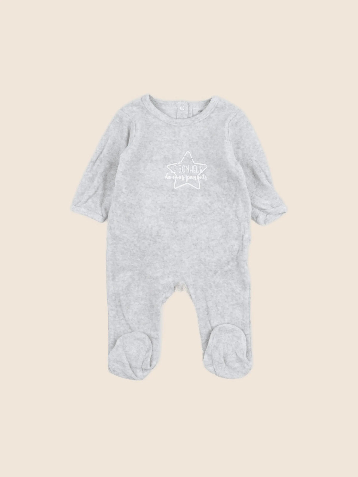 Vertbaudet - pyjama velours gris - 3 mois