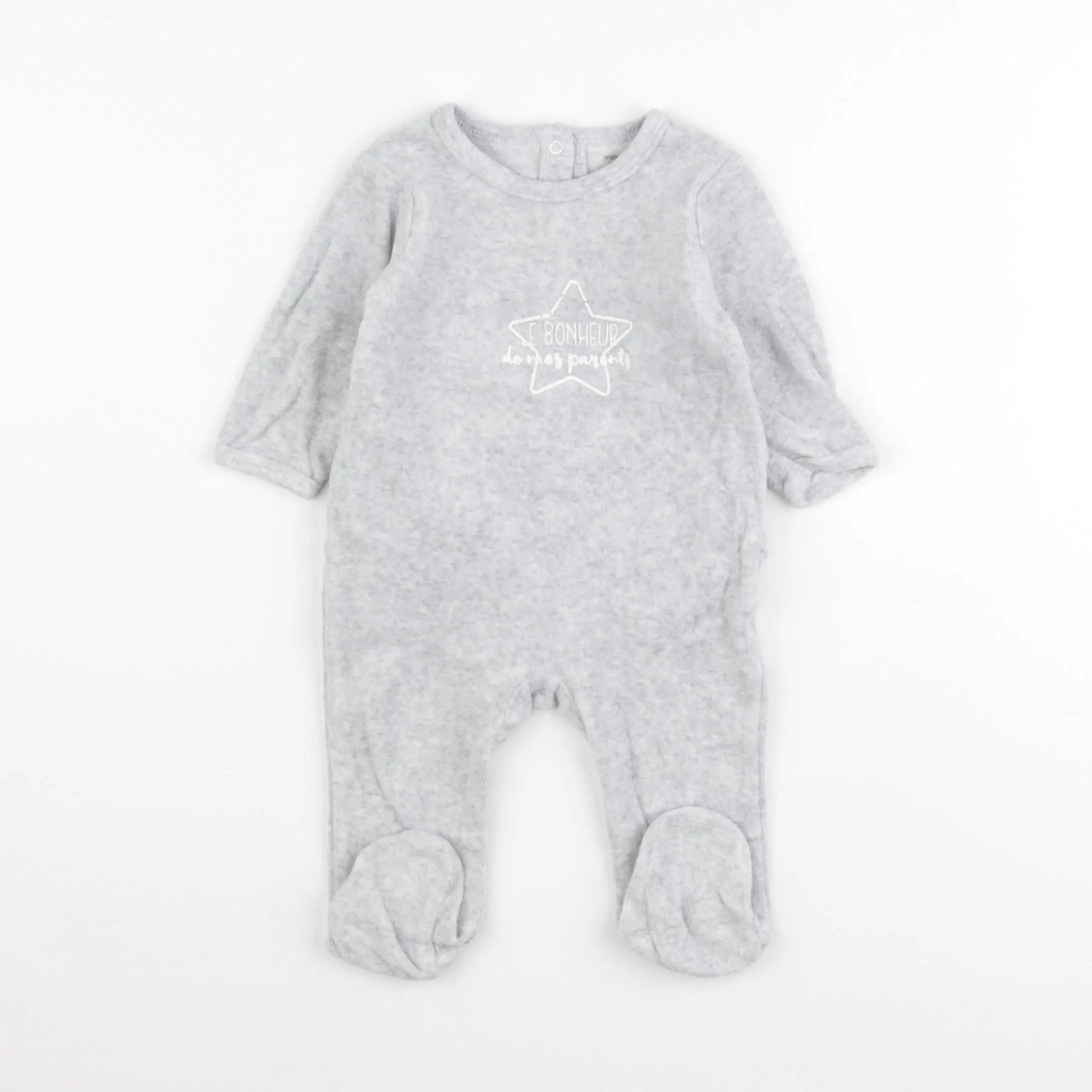 Vertbaudet - pyjama velours gris - 3 mois