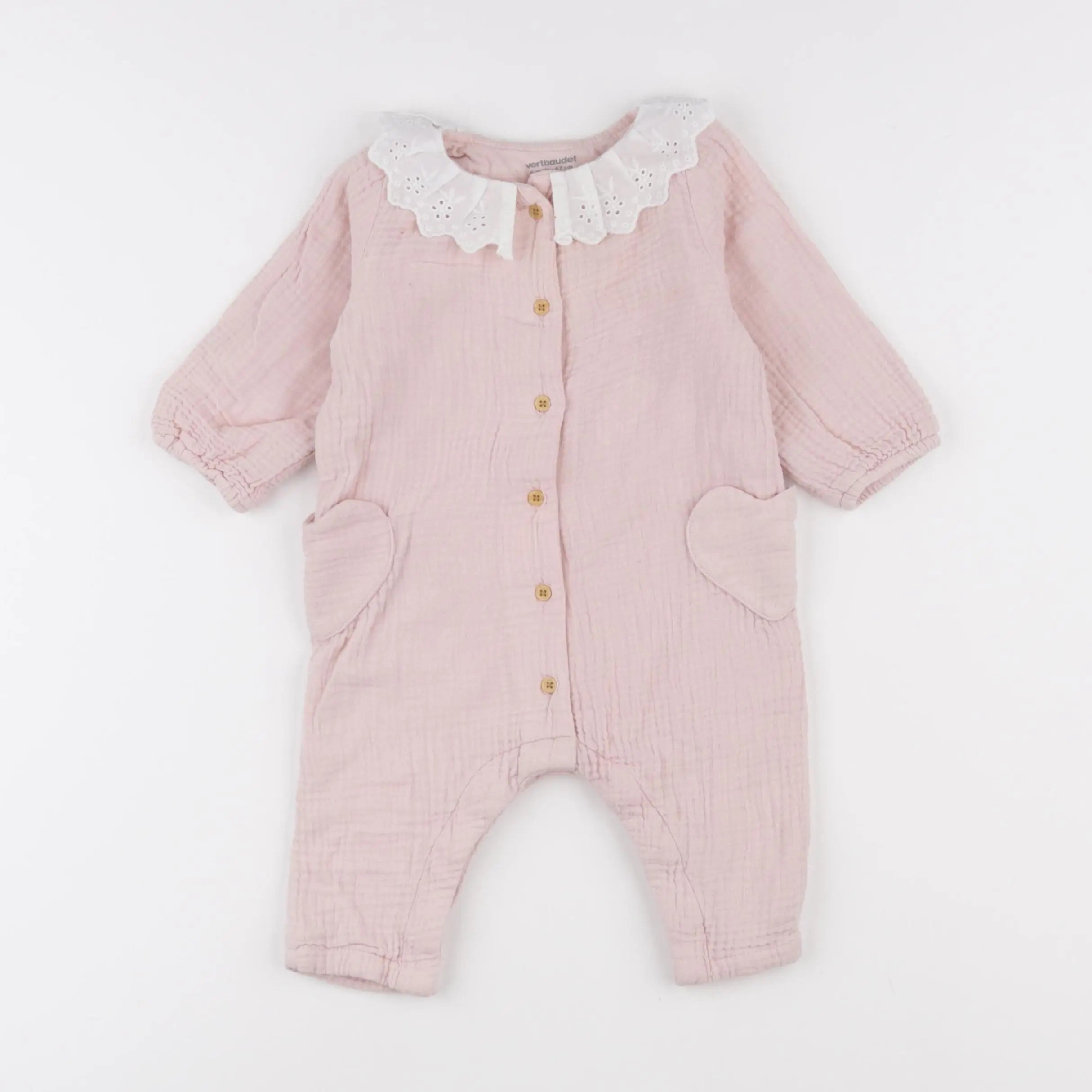 Vertbaudet - combinaison rose - 6 mois