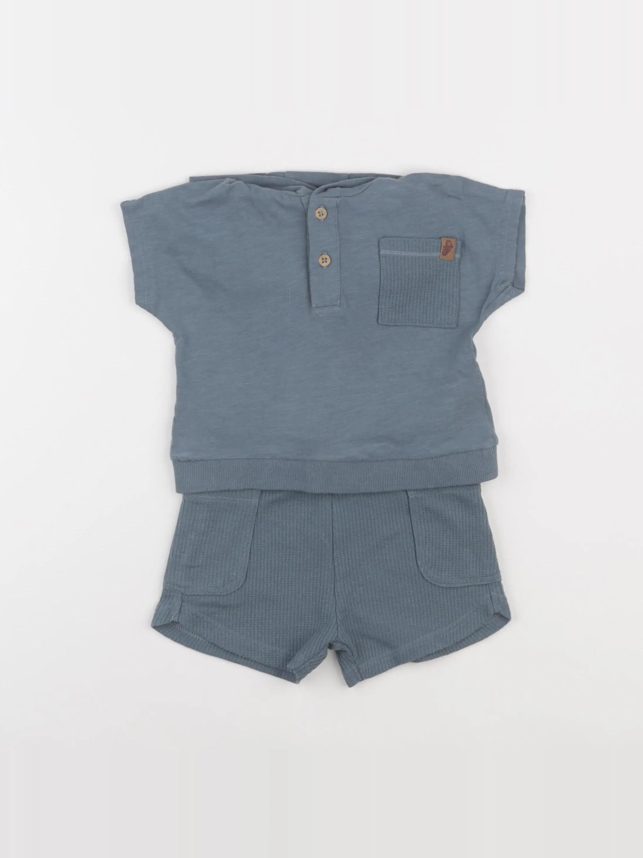 Vertbaudet - ensemble bleu - 12 mois