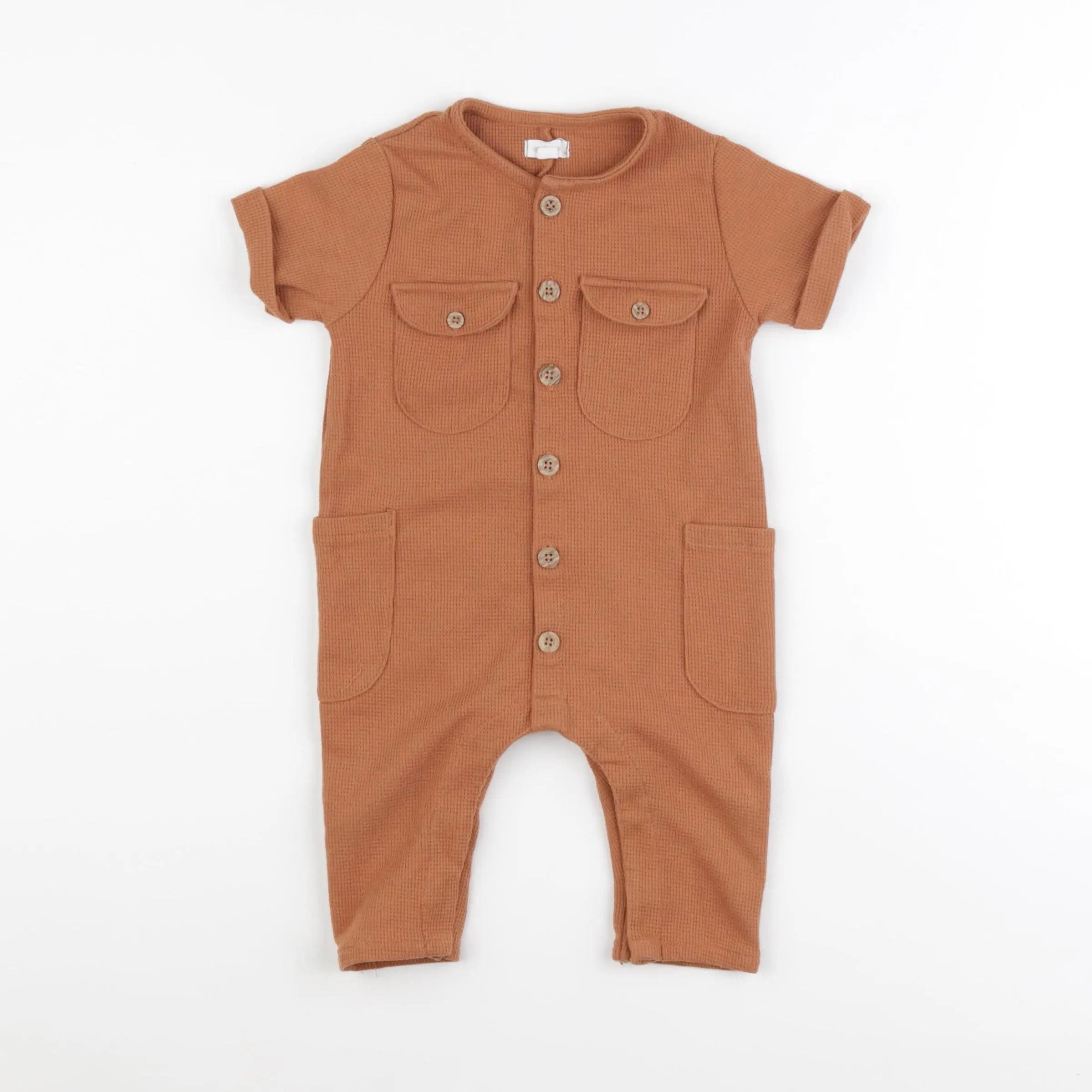 Vertbaudet - combinaison marron - 9 mois