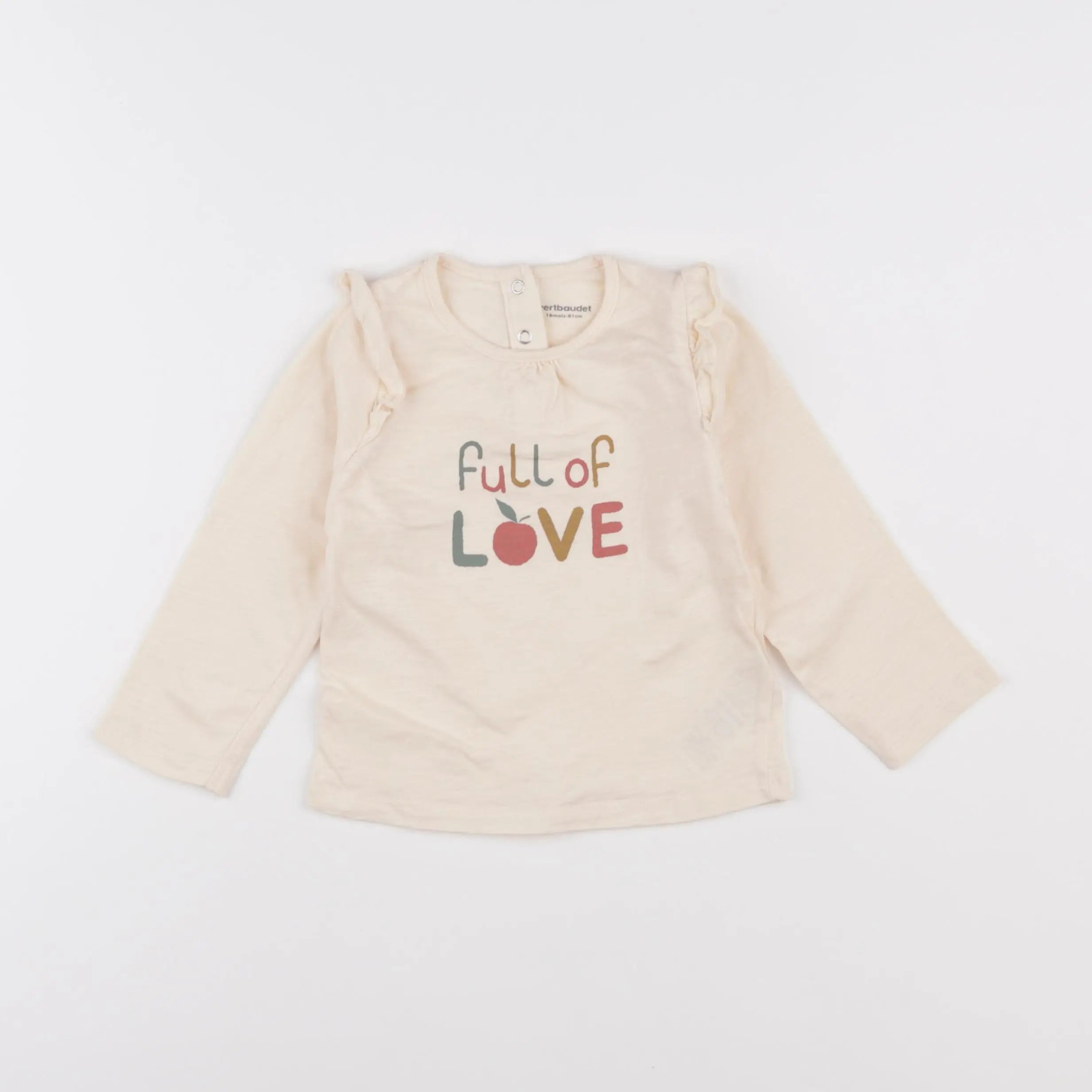 Vertbaudet - tee-shirt beige - 18 mois