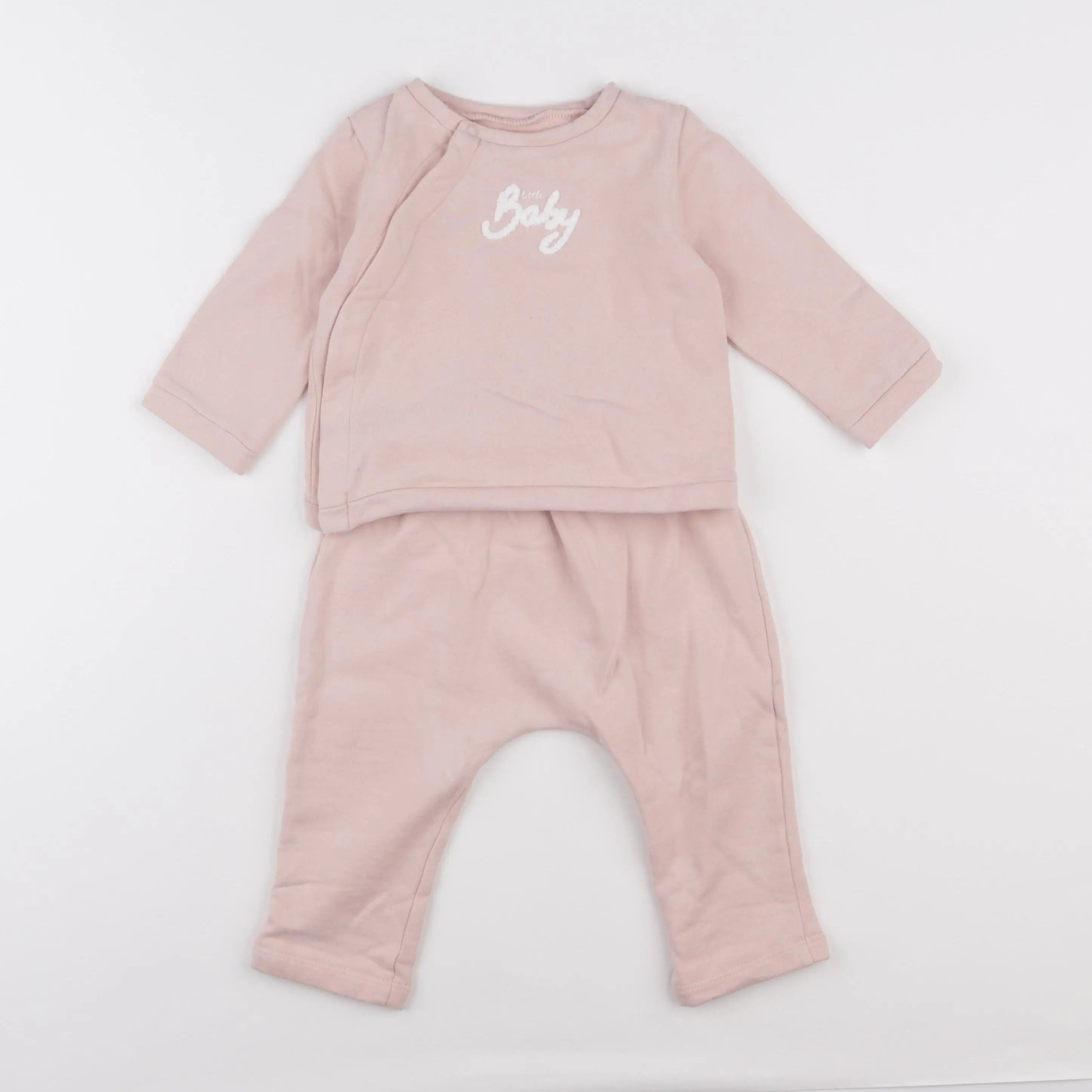 Vertbaudet - ensemble rose - 9 mois