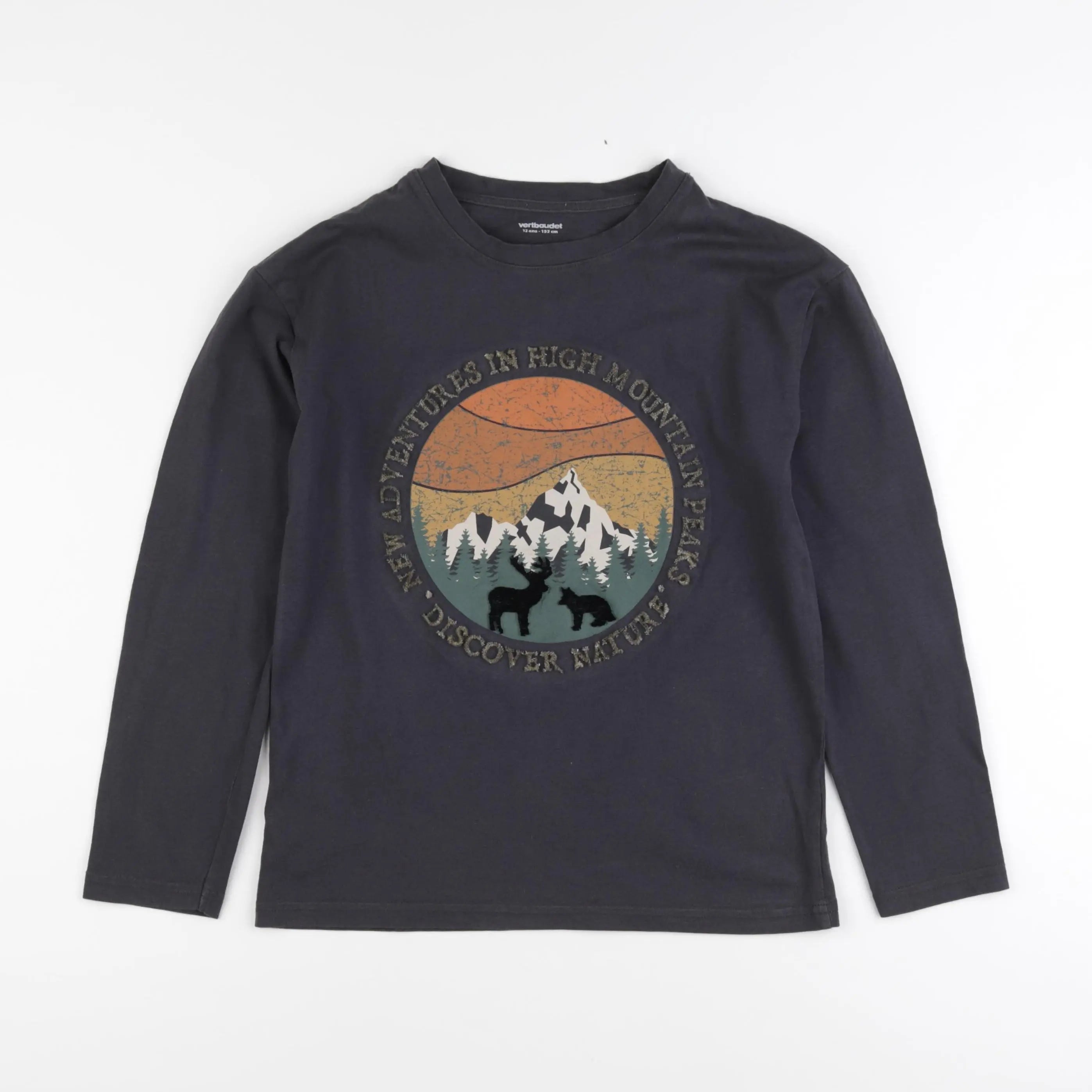 Vertbaudet - tee-shirt marron - 12 ans