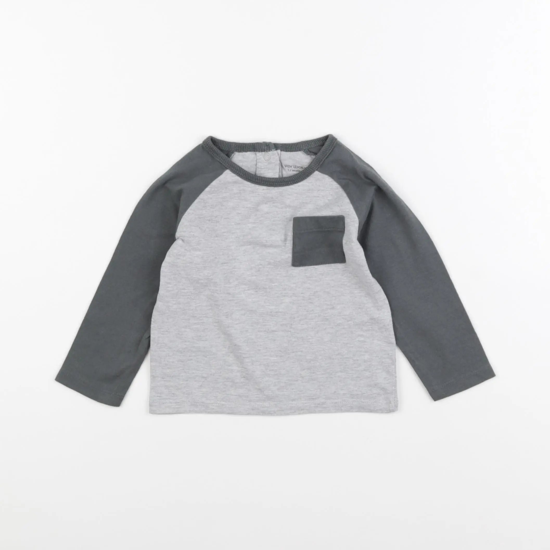 Vertbaudet - tee-shirt gris - 12 mois
