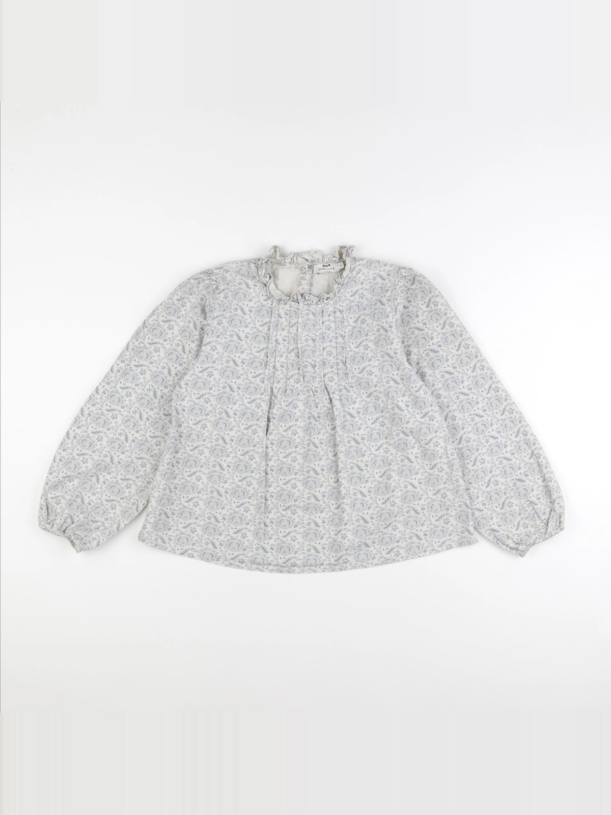 Cyrillus - blouse blanc, bleu - 12 ans