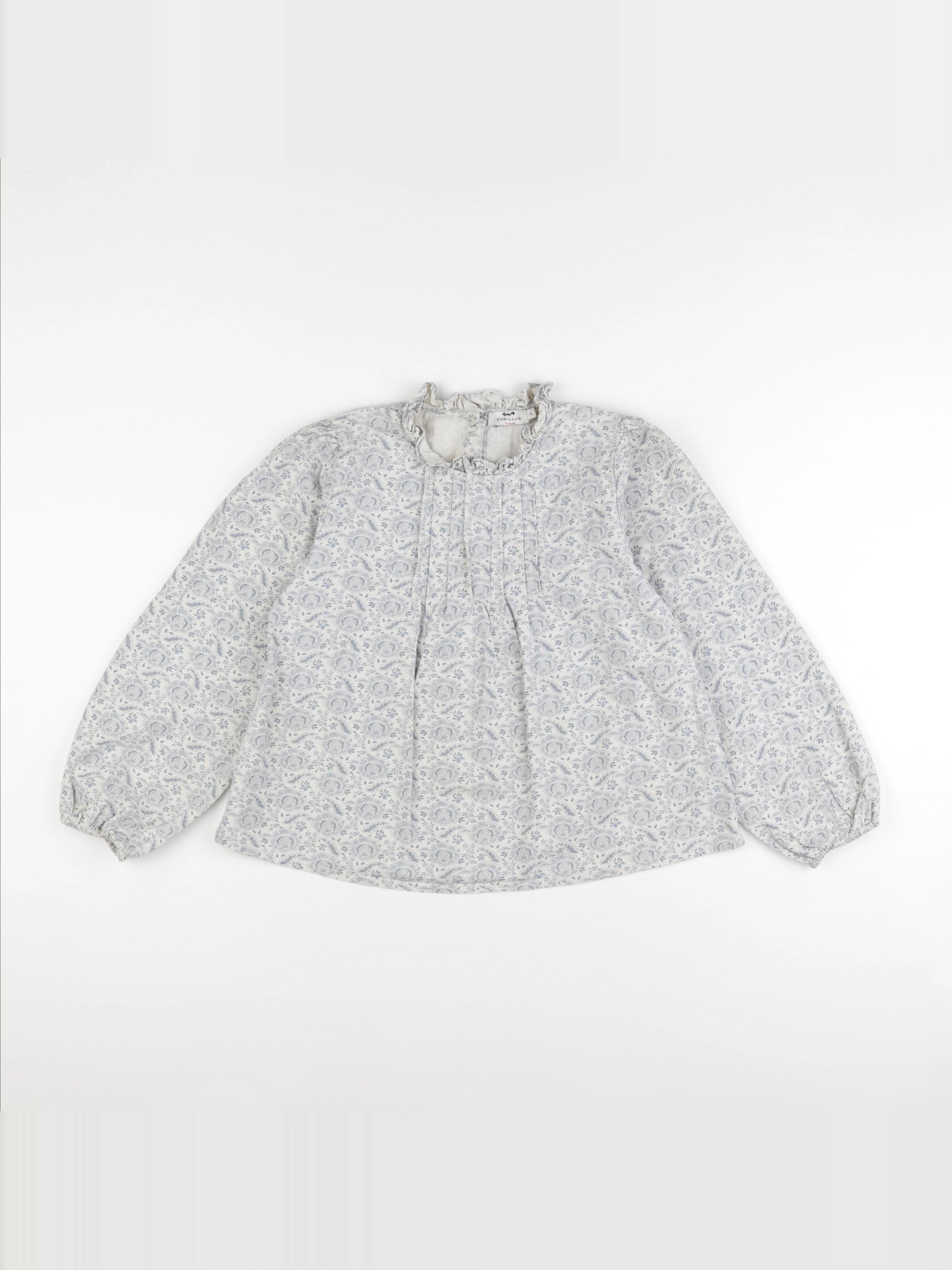 Cyrillus - blouse blanc, bleu - 12 ans