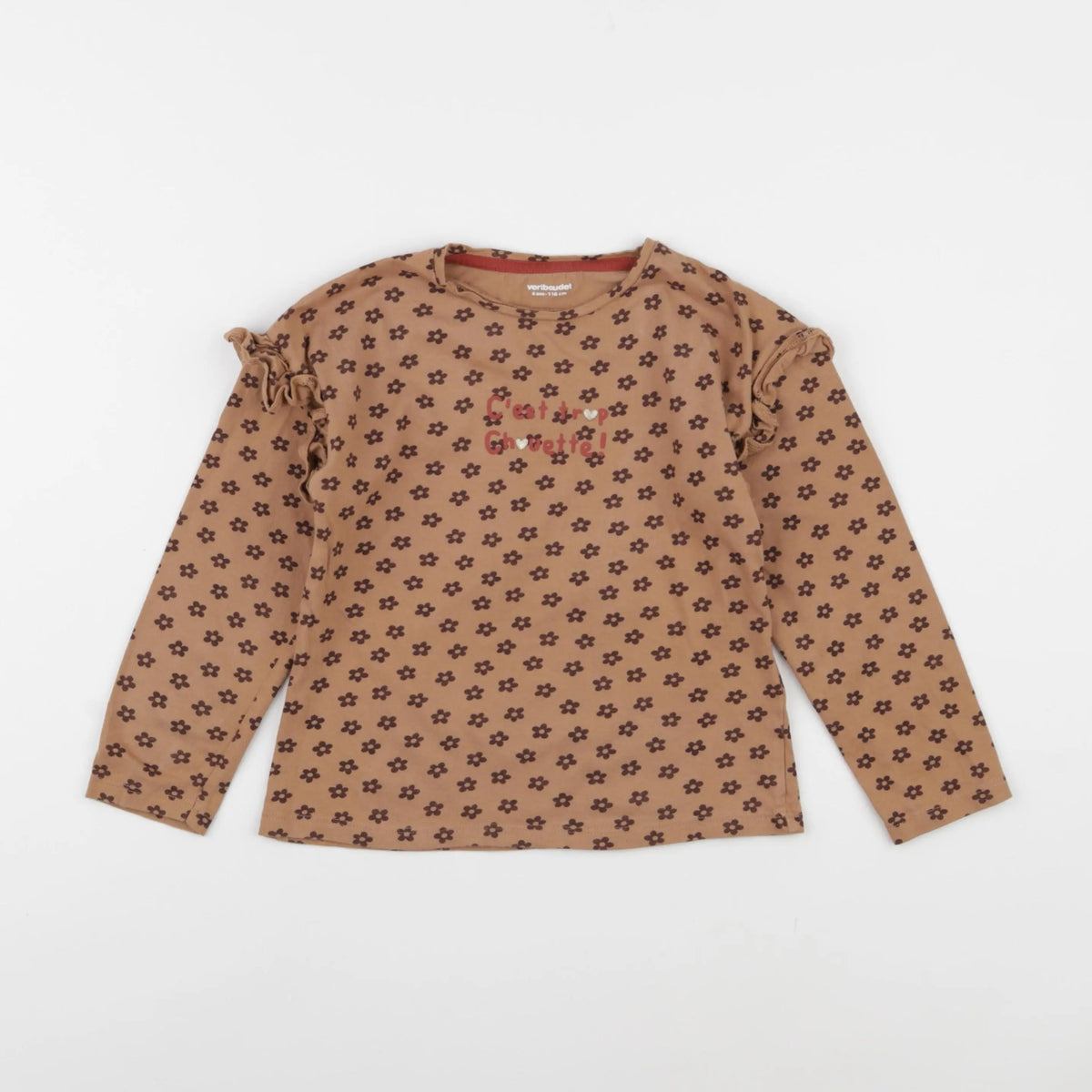 Vertbaudet - tee-shirt marron - 6 ans